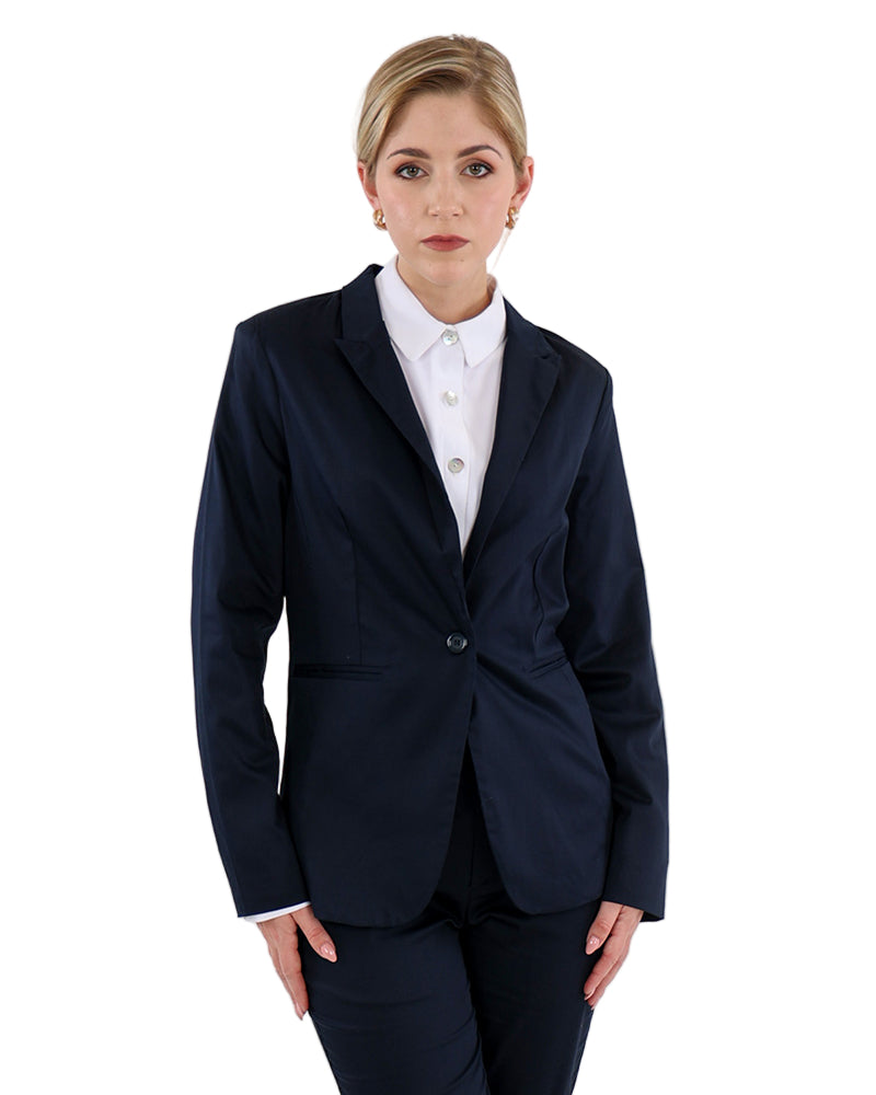 Navy Sateen Blazer