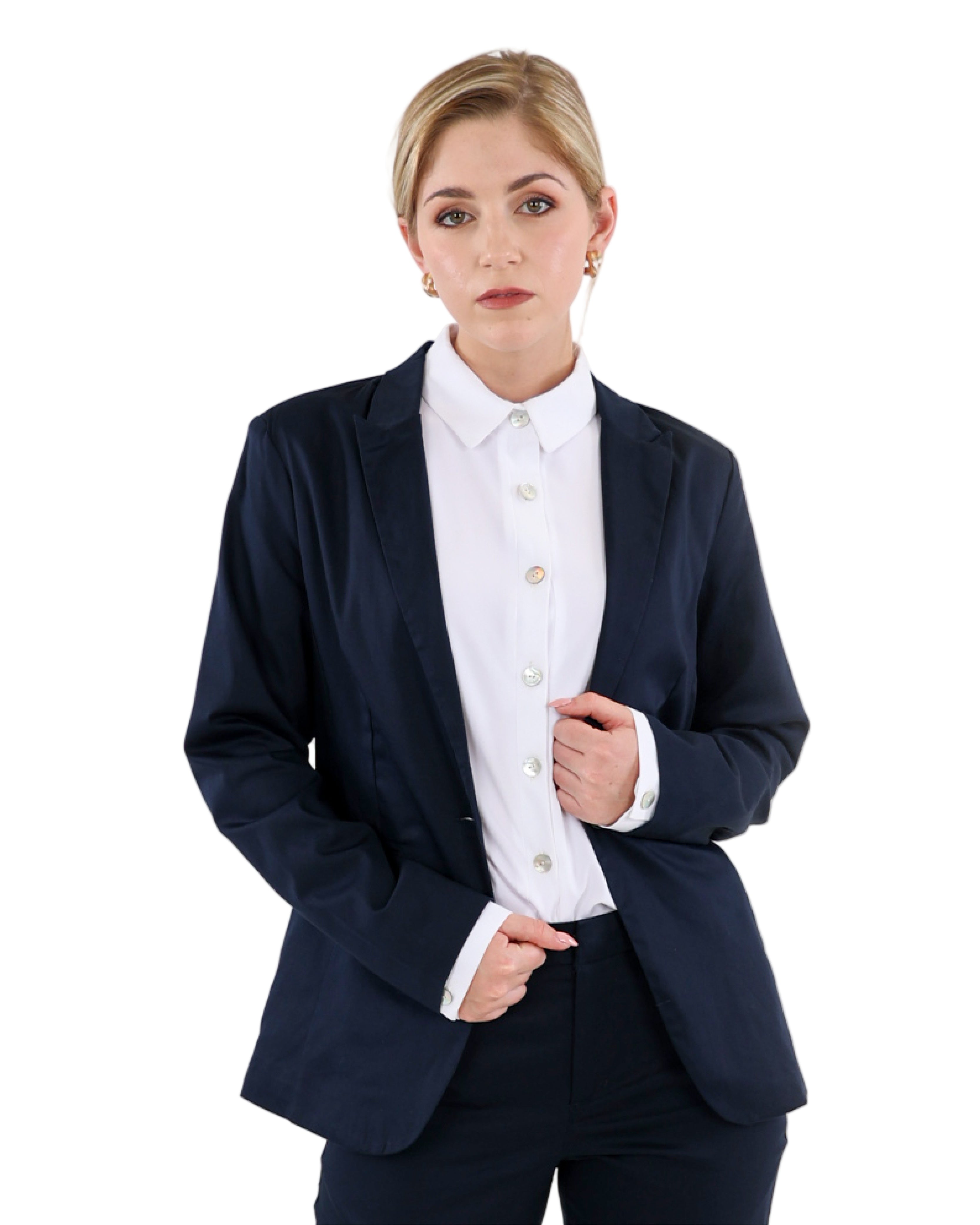 Navy Sateen Blazer