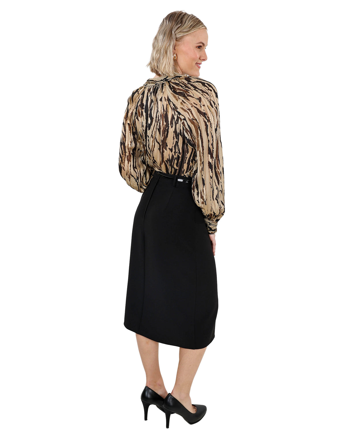 Belted Pencil Skirt