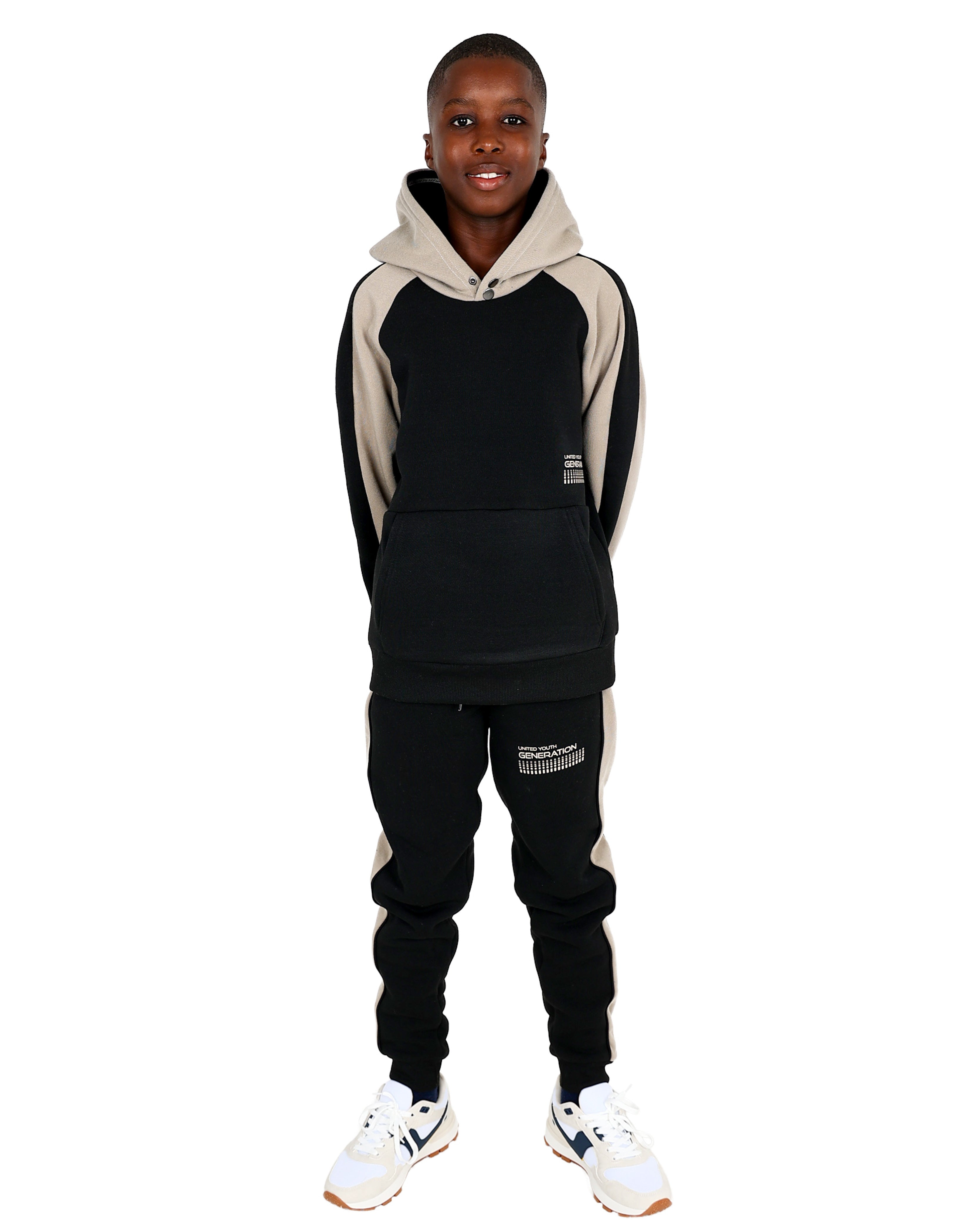 Black & Stone Colour Block Hoodie