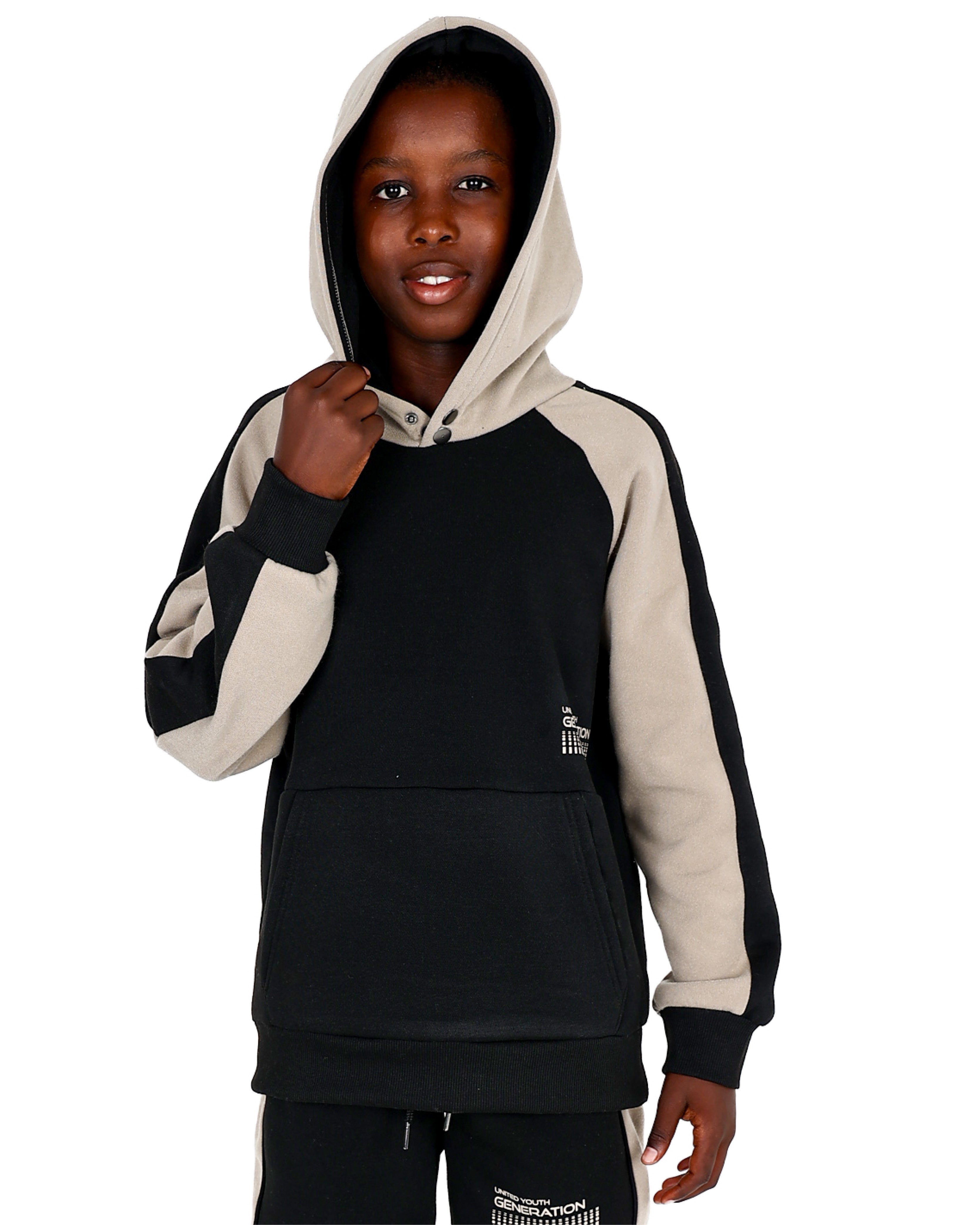 Black & Stone Colour Block Hoodie