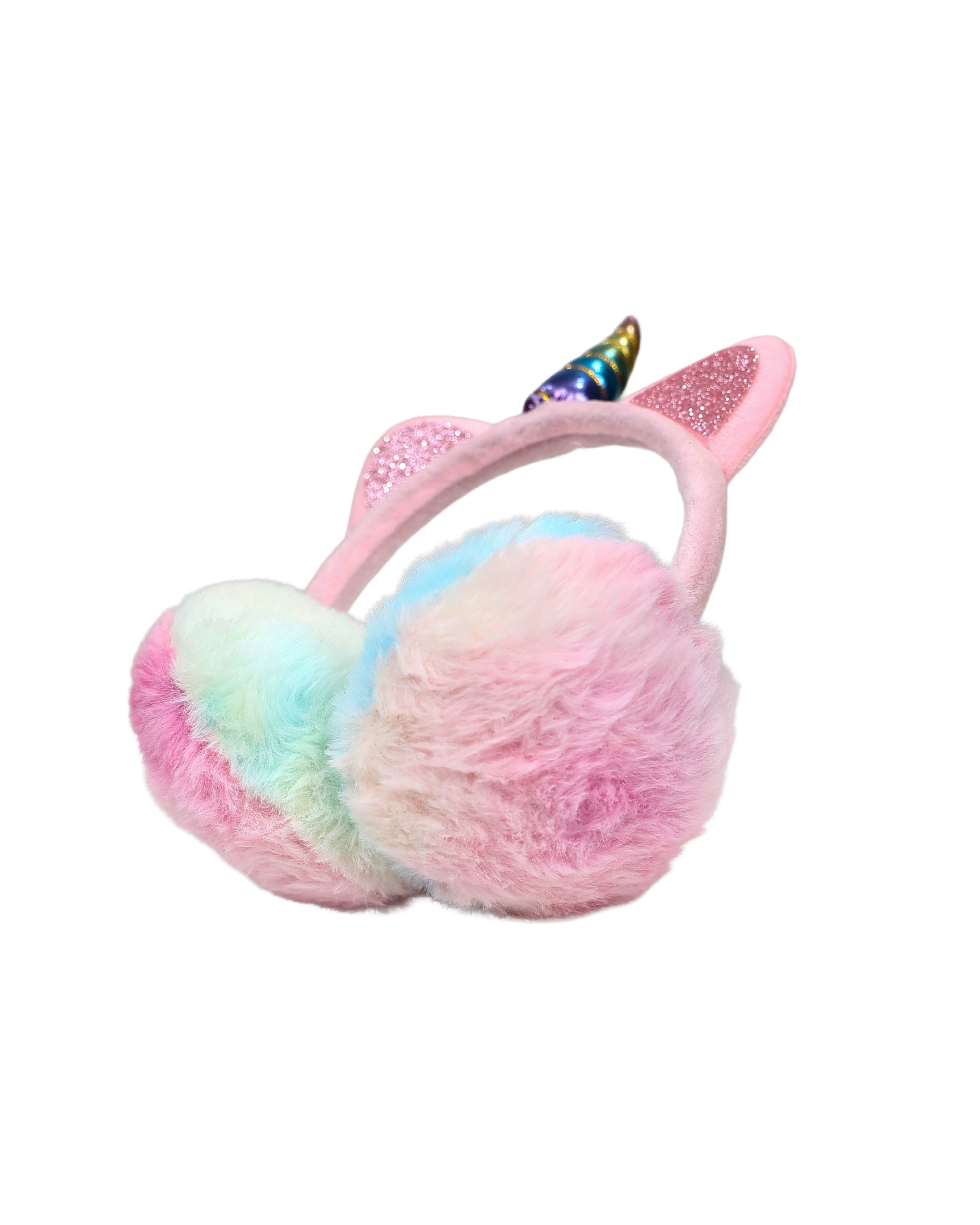 Rainbow Plush Unicorn & Cat Ears Earmuff