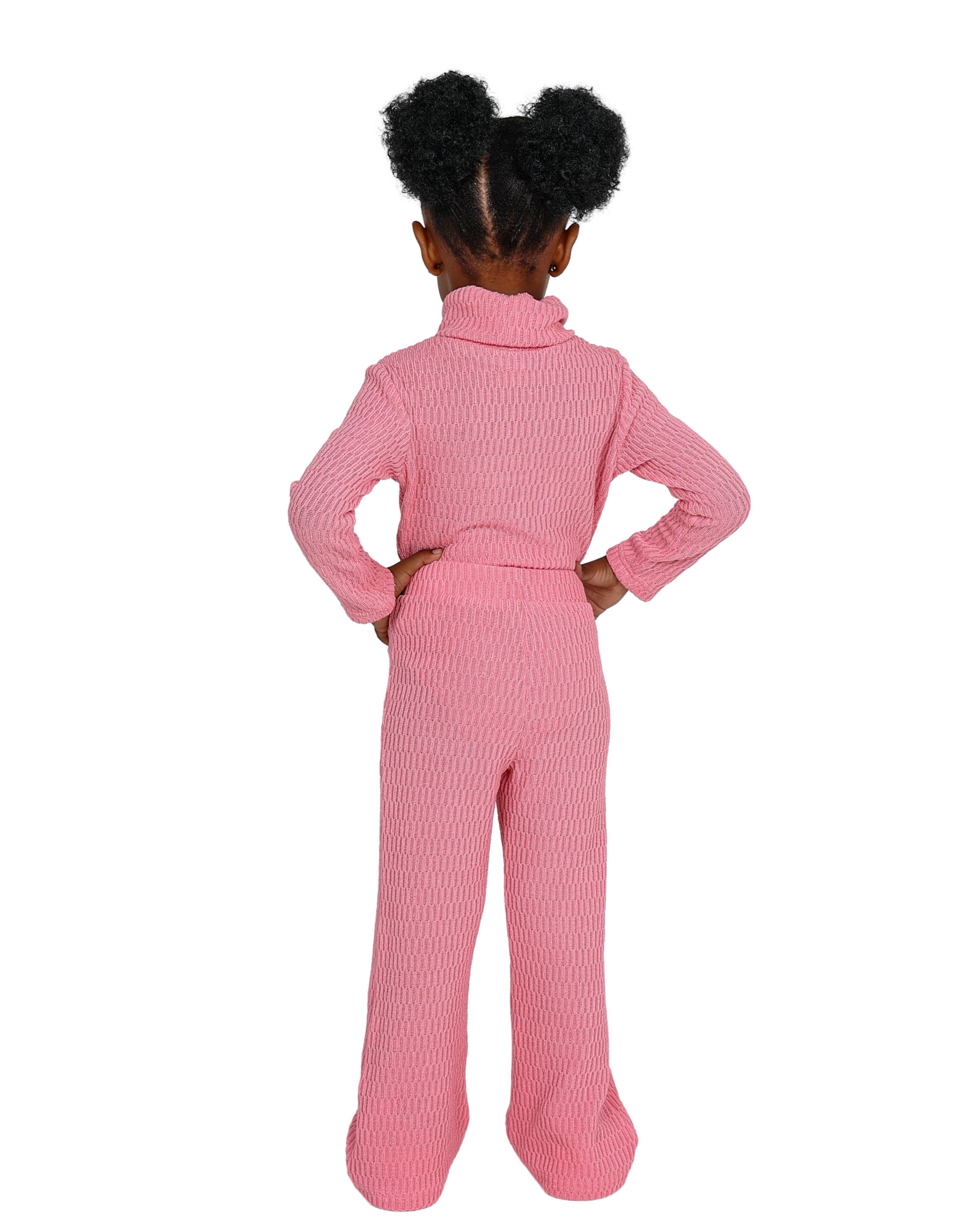 Wide Leg Pink Jacquard Legging