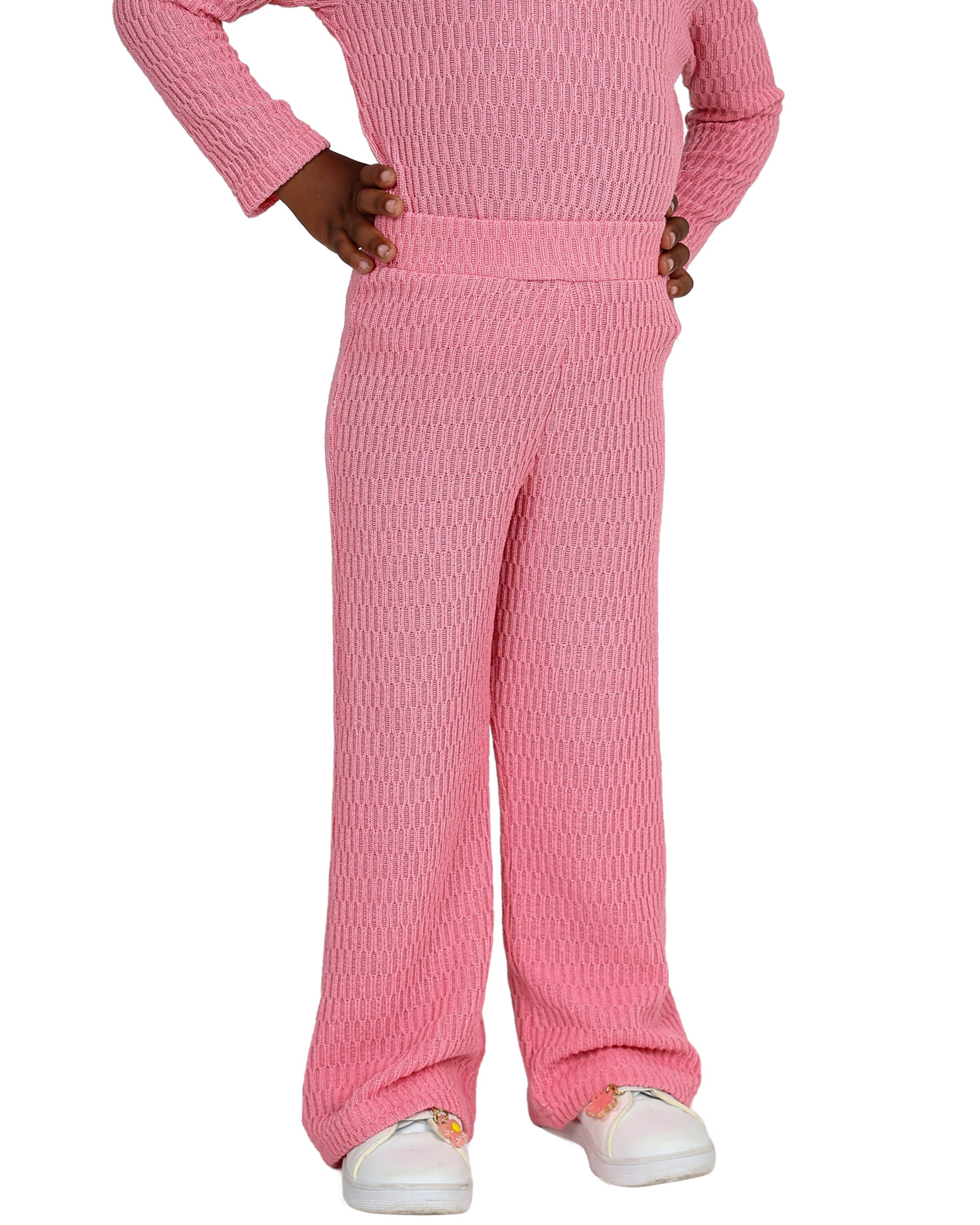 Wide Leg Pink Jacquard Legging