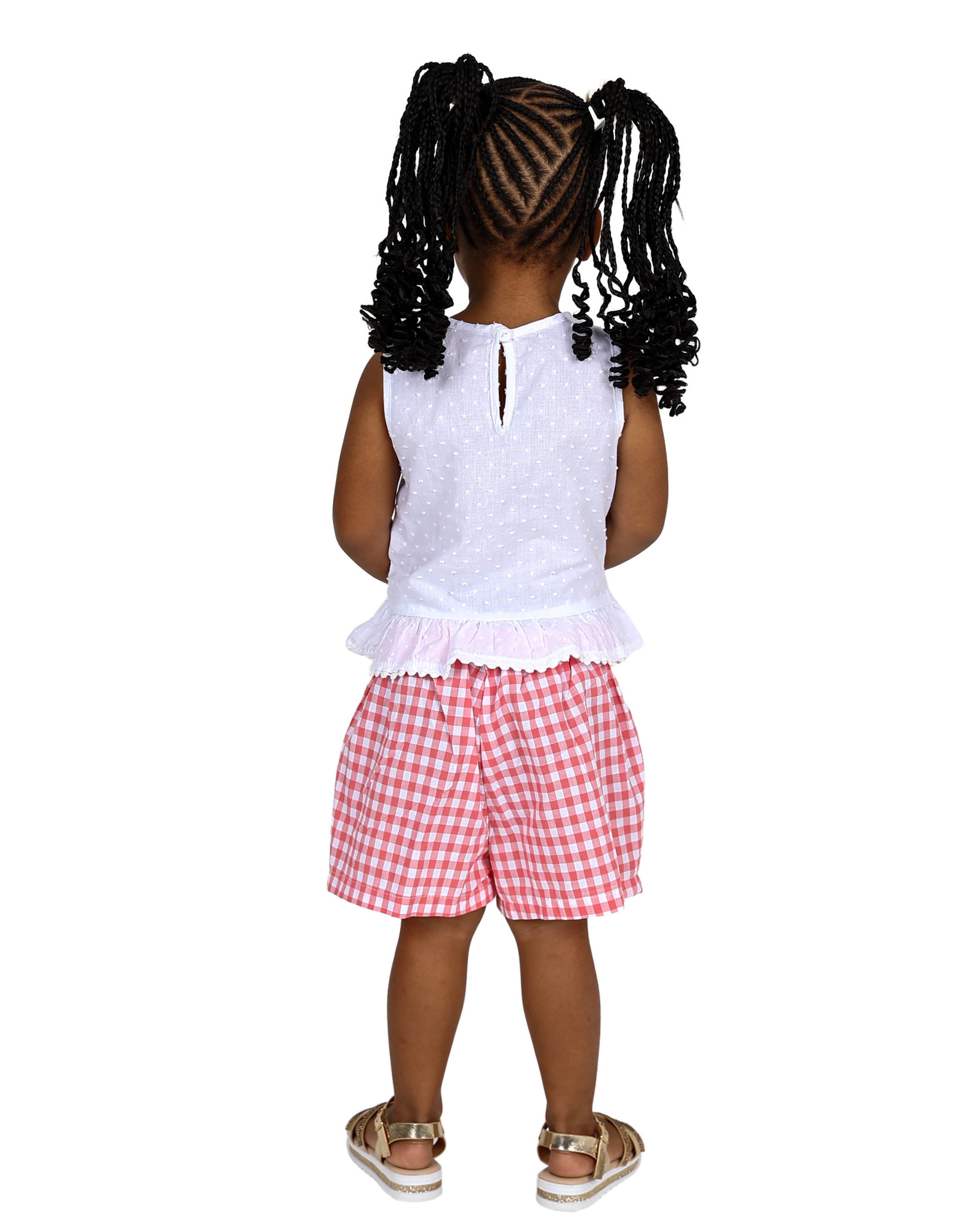 Sleeveless Top & Check Shorts Set