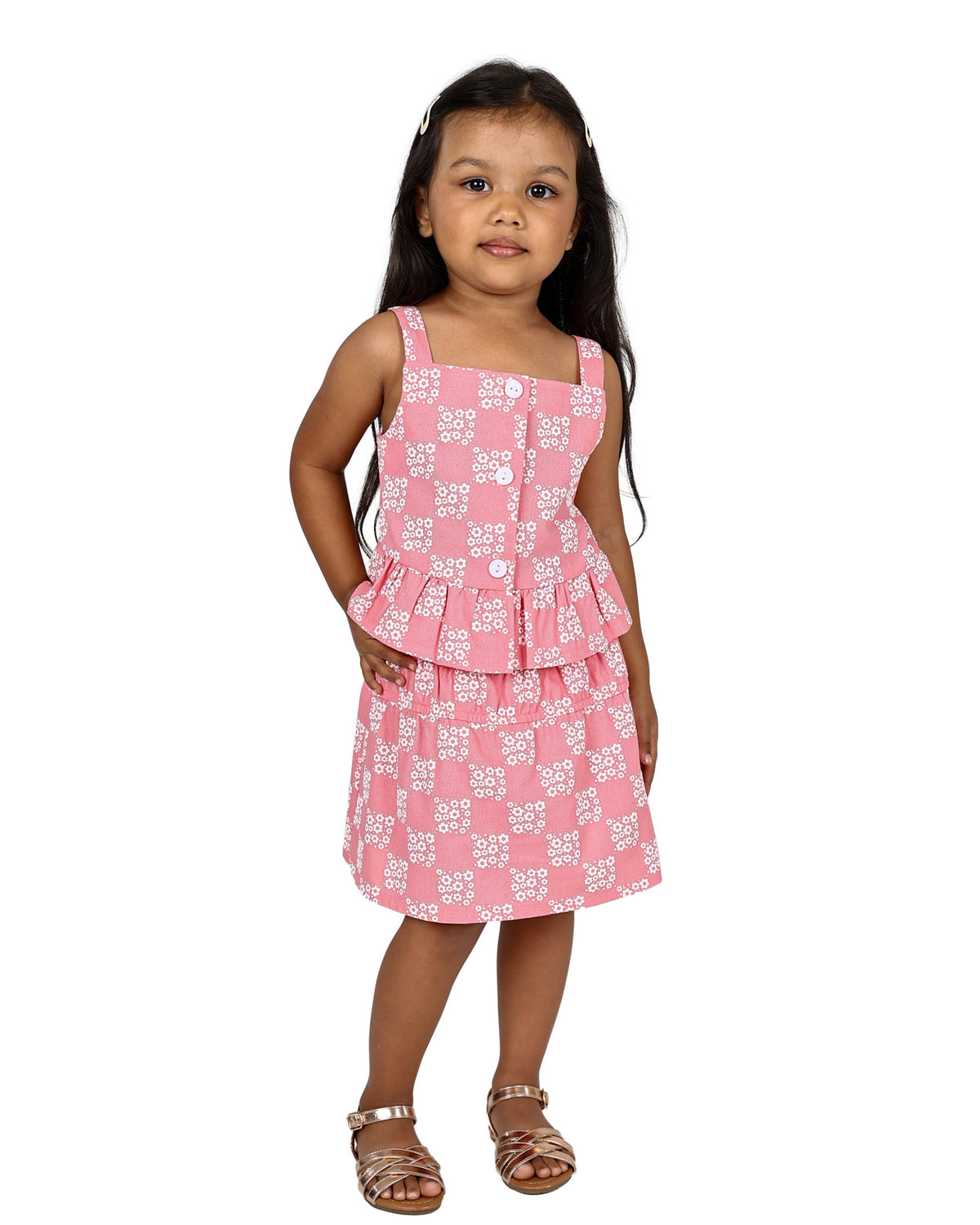 Sleeveless Peplum Top and Skirt Set