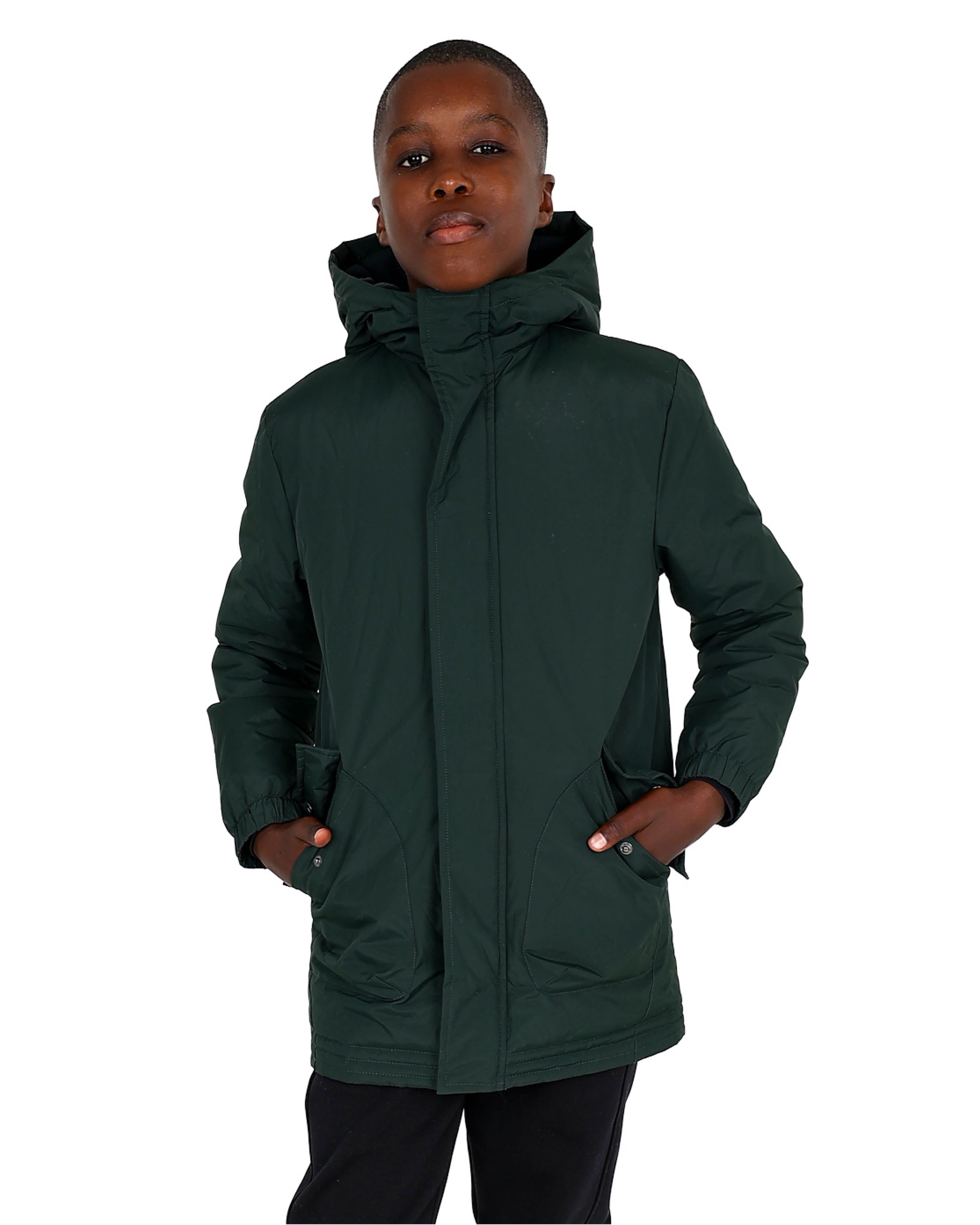 Dark Green Hooded Parka Jacket