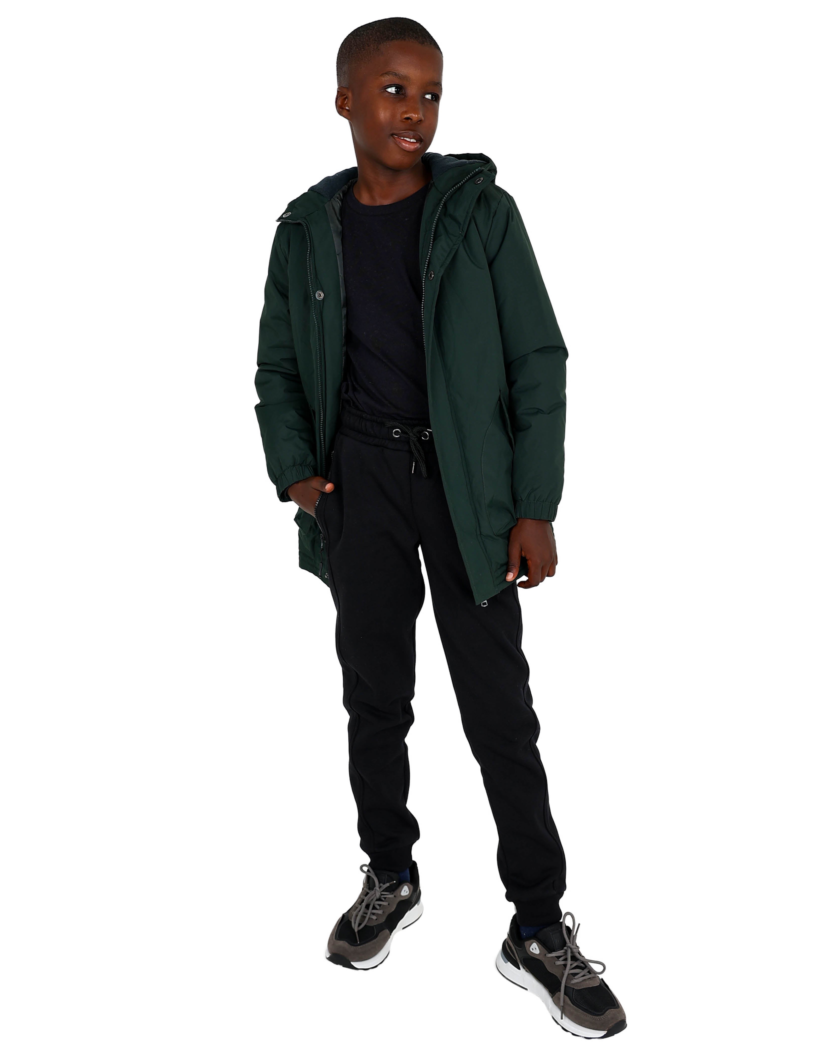 Dark Green Hooded Parka Jacket
