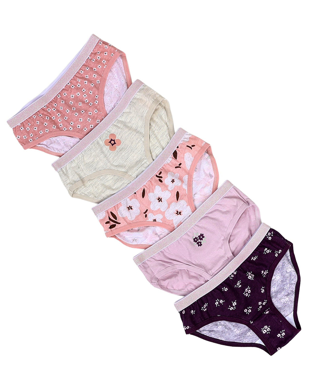 5 Pack Coral Floral Bikini Panty Pack