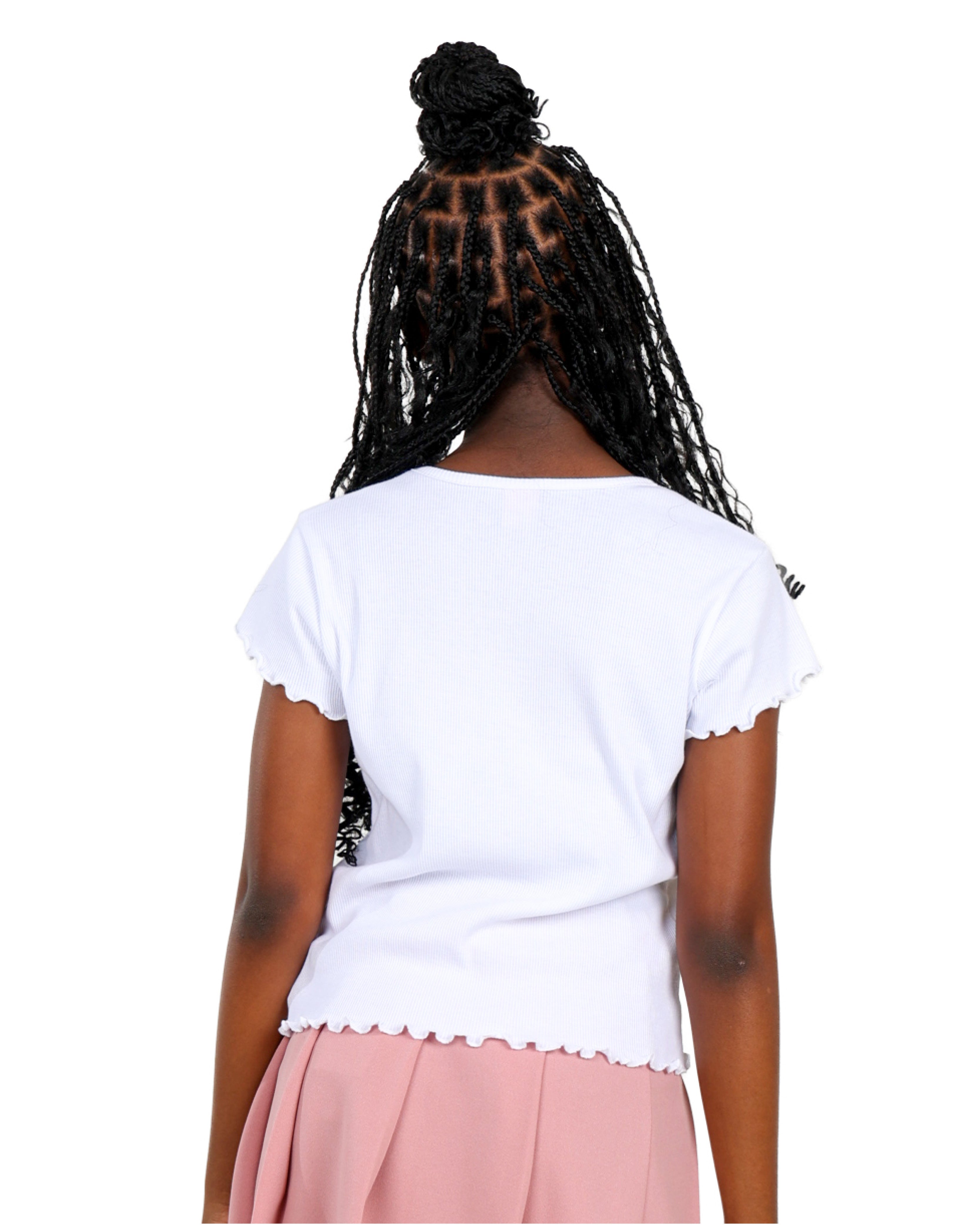 "Whatever" Embroidery Detail Short Sleeve T-Shirt