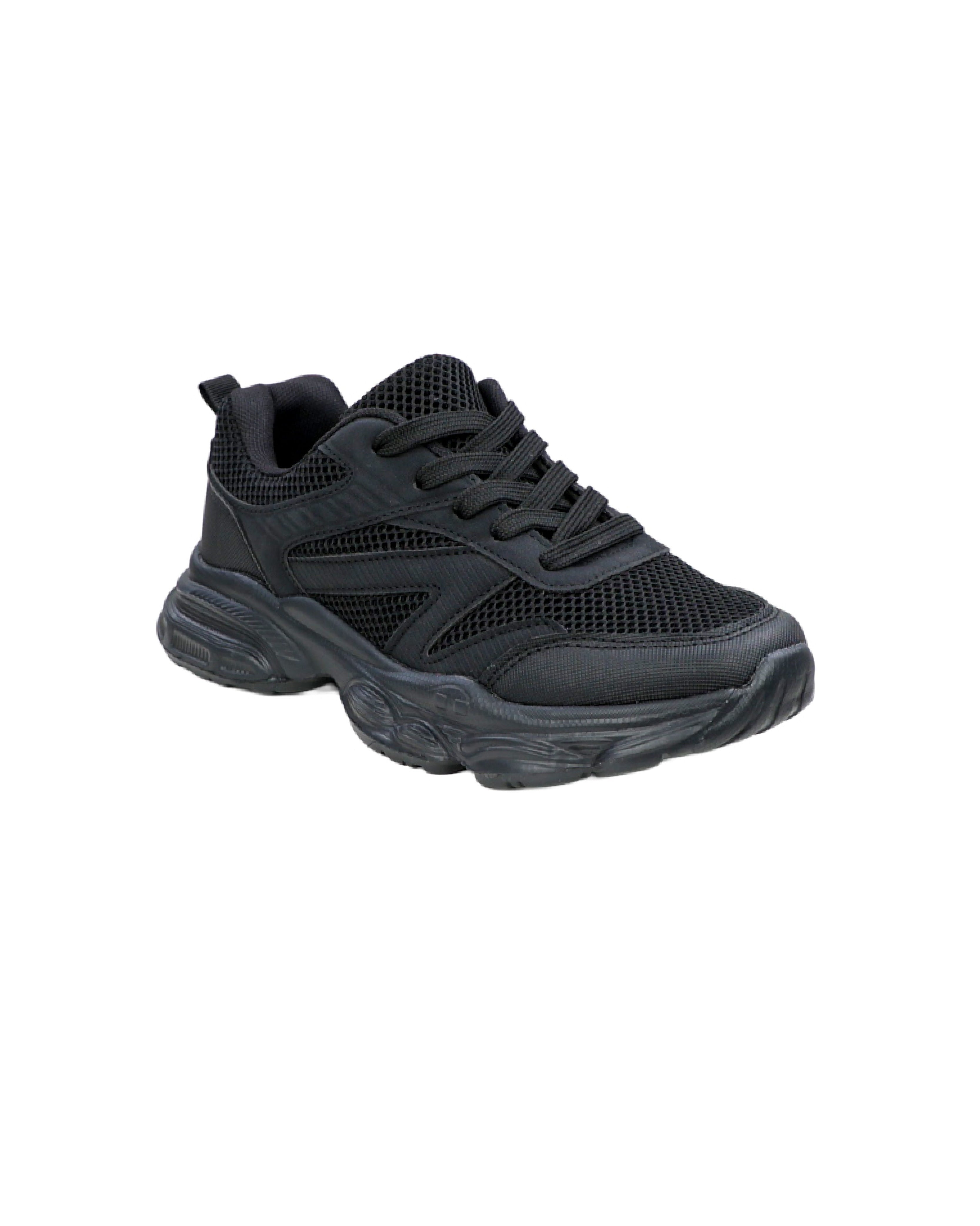 Boys Lace Up Mesh Inset Chunky Trainer