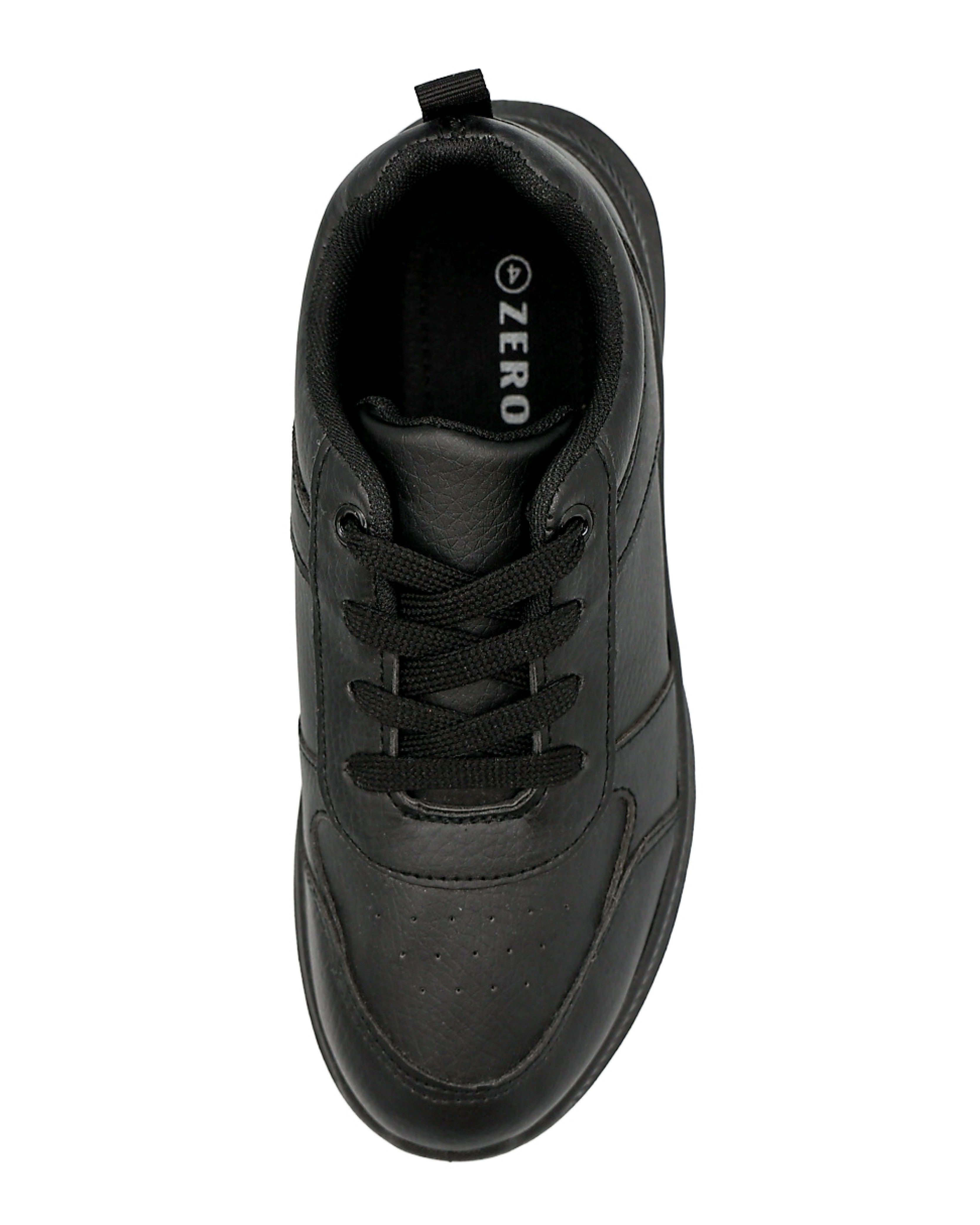 Boys Black Lace Up Basic Trainer