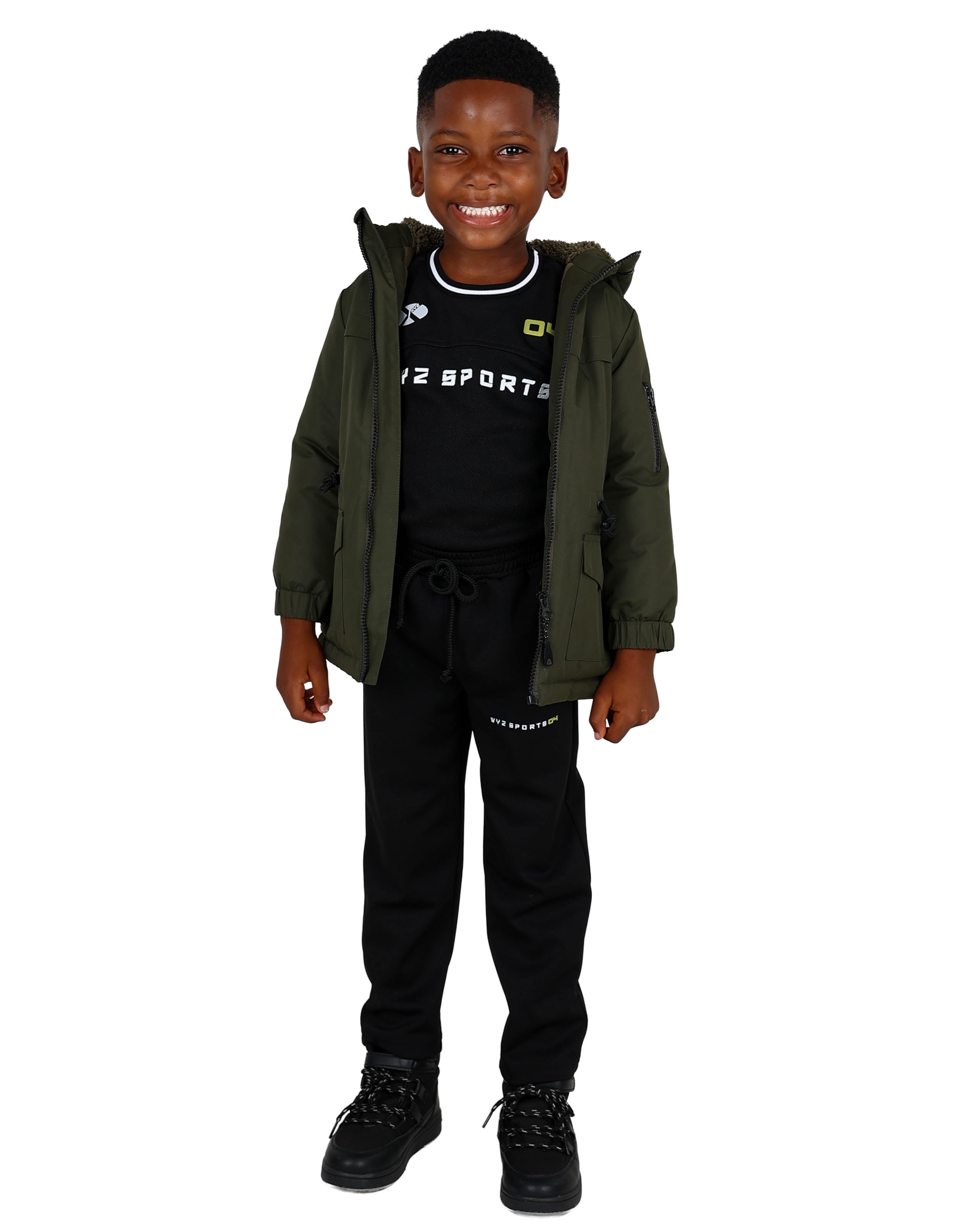 Dark Olive High Low Hooded Jacket