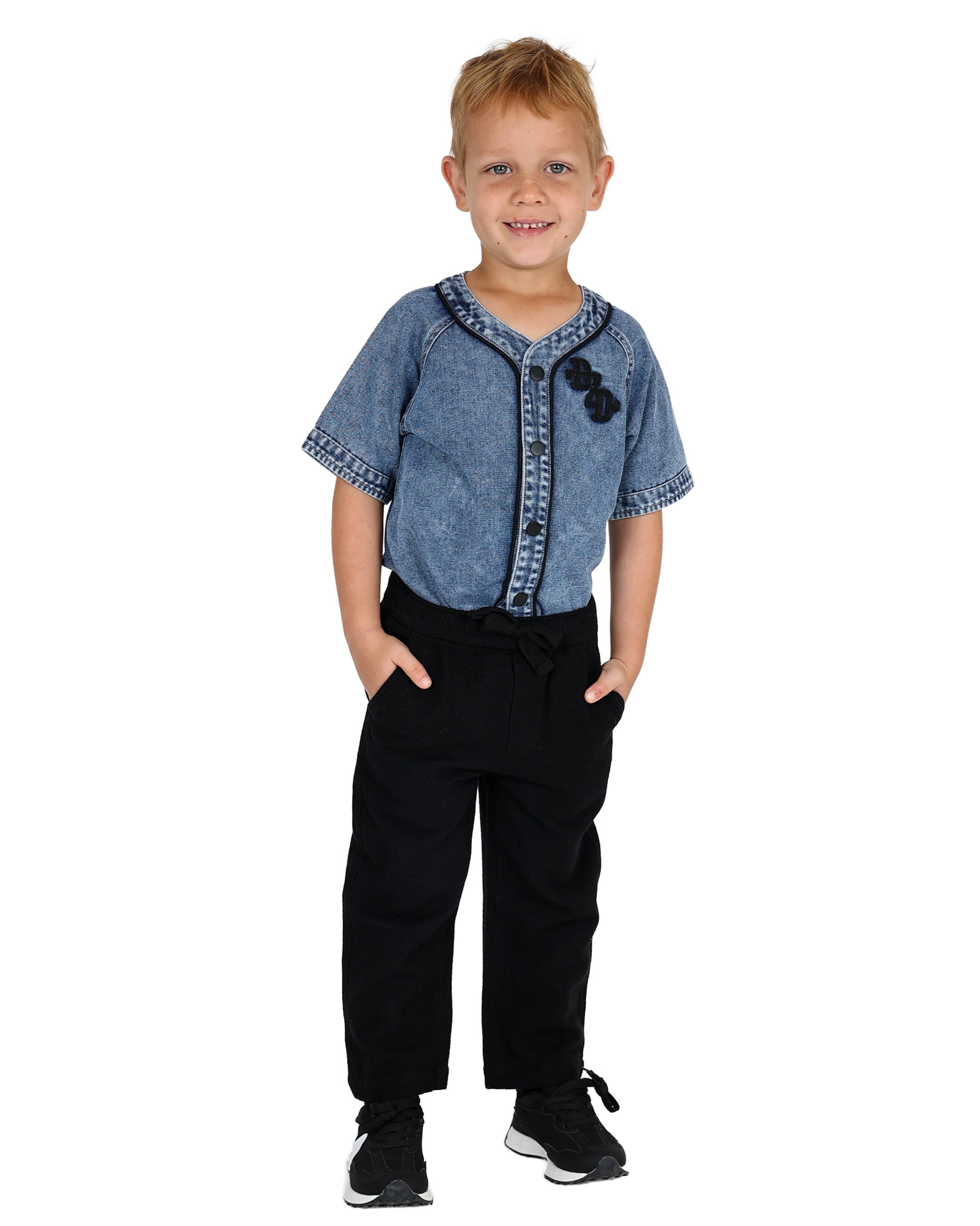 Black Baggy Jacquard Pants