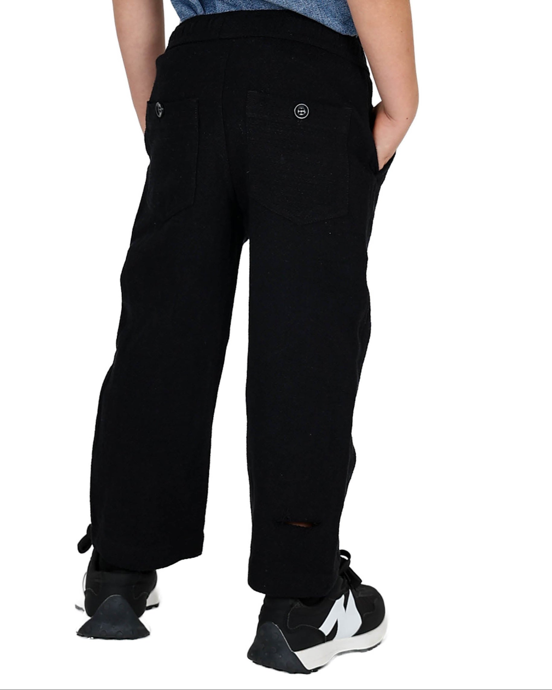 Black Baggy Jacquard Pants