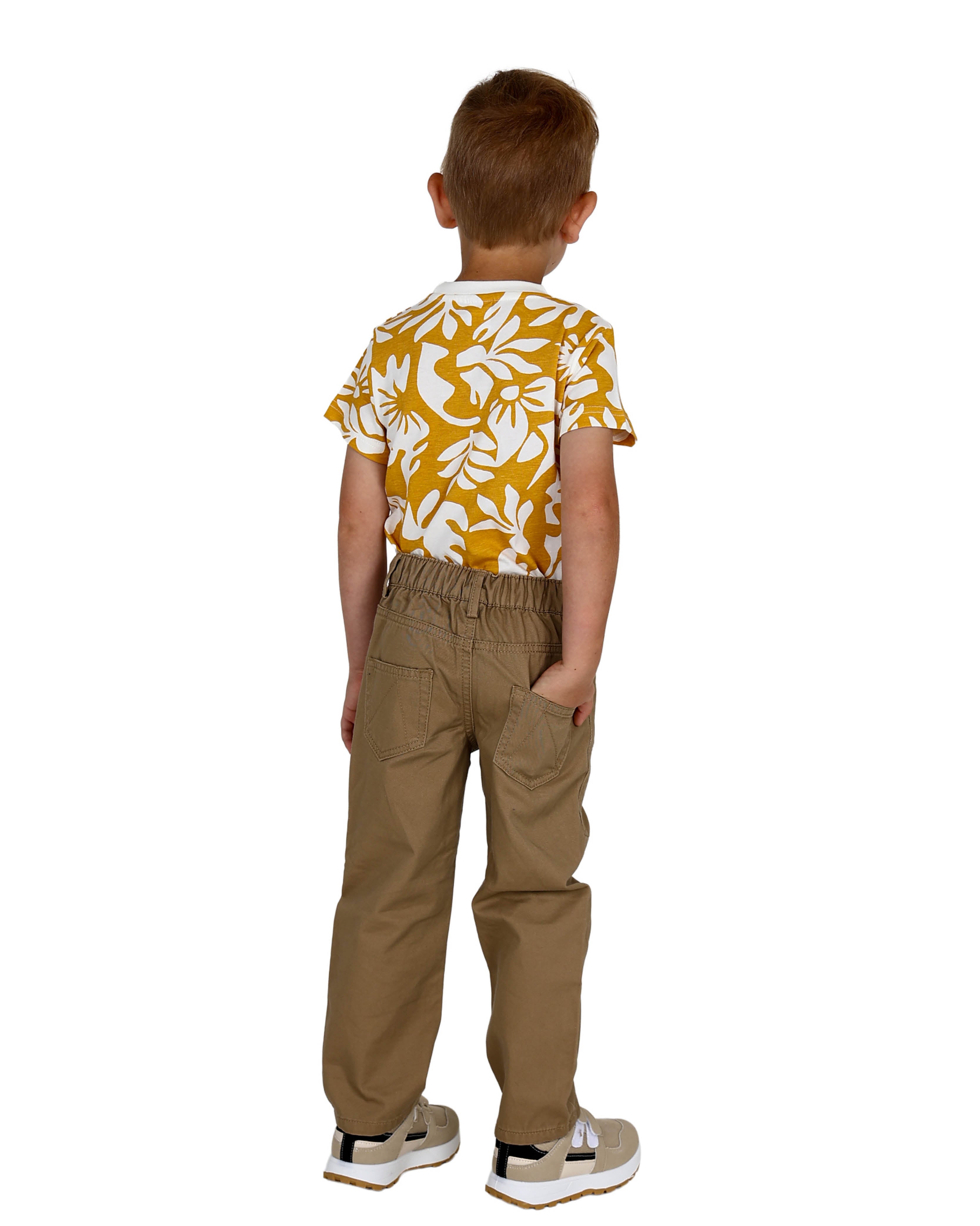 Khaki Relaxed Fit Cotton Pants