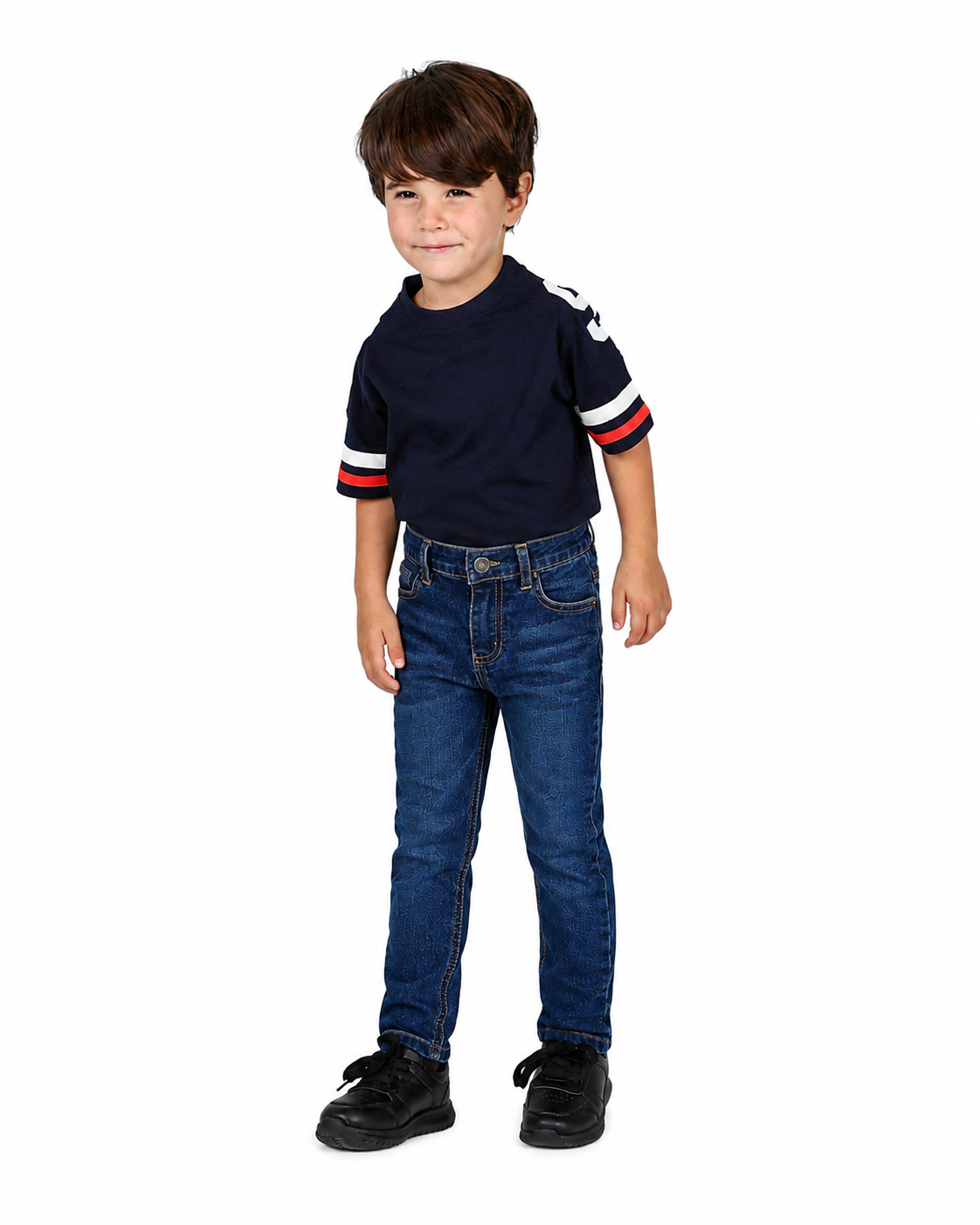 Medium Indigo Slim Fit Whisker Stretch Jeans
