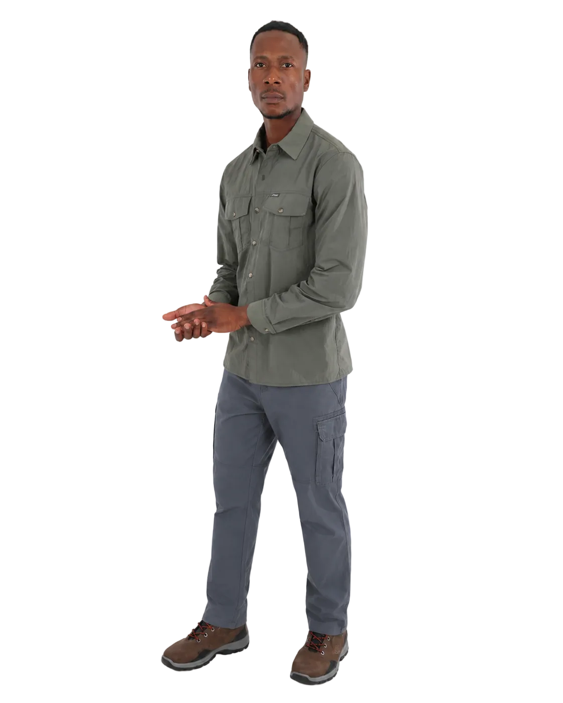 Okavango Grey Cotton Cargo Pants