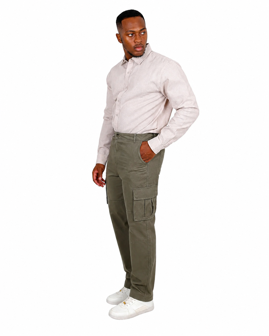 Straight Fit Fatigue Stretch Cargo Pants