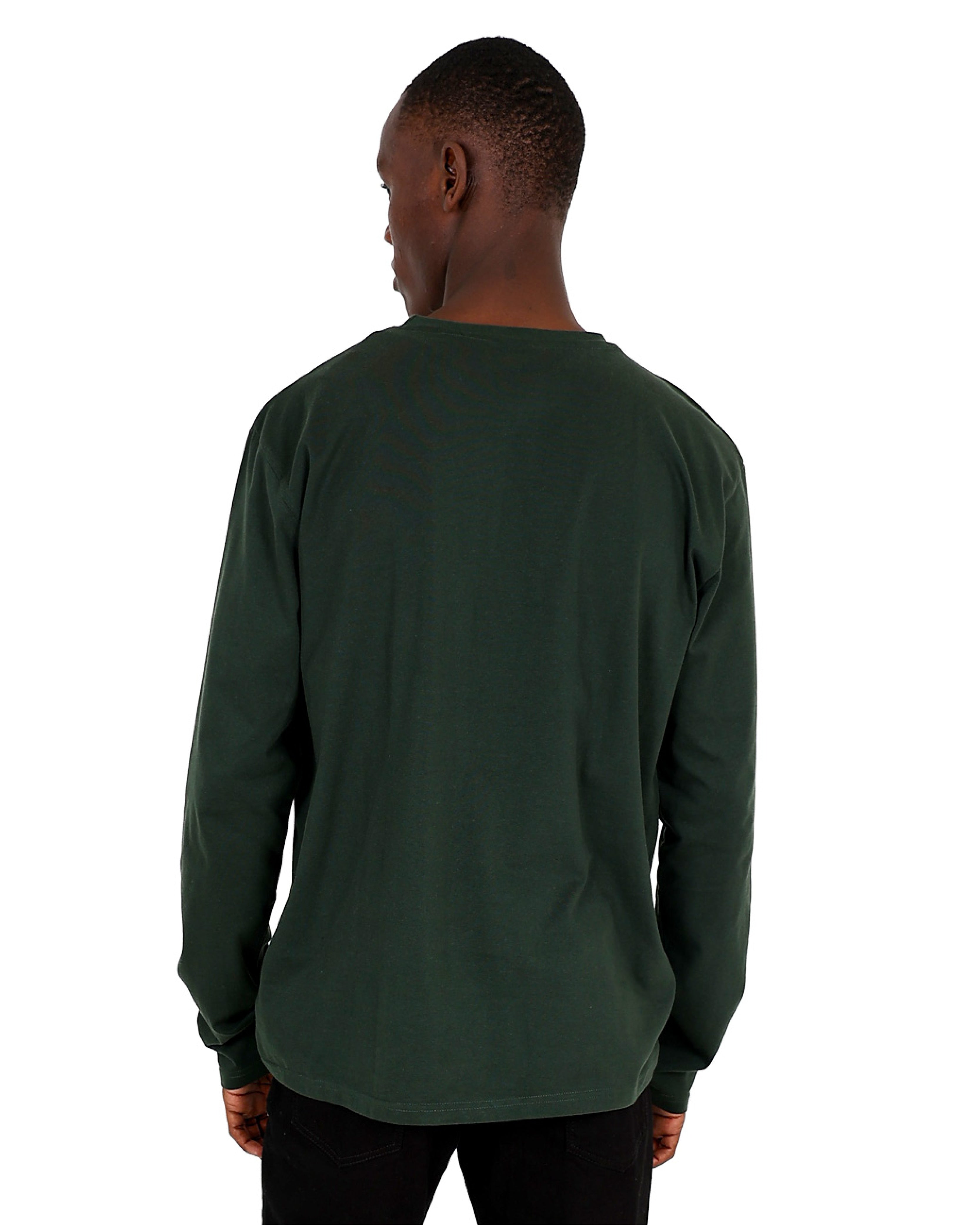 Long Sleeve Dark Olive Cotton Blend T-Shirt