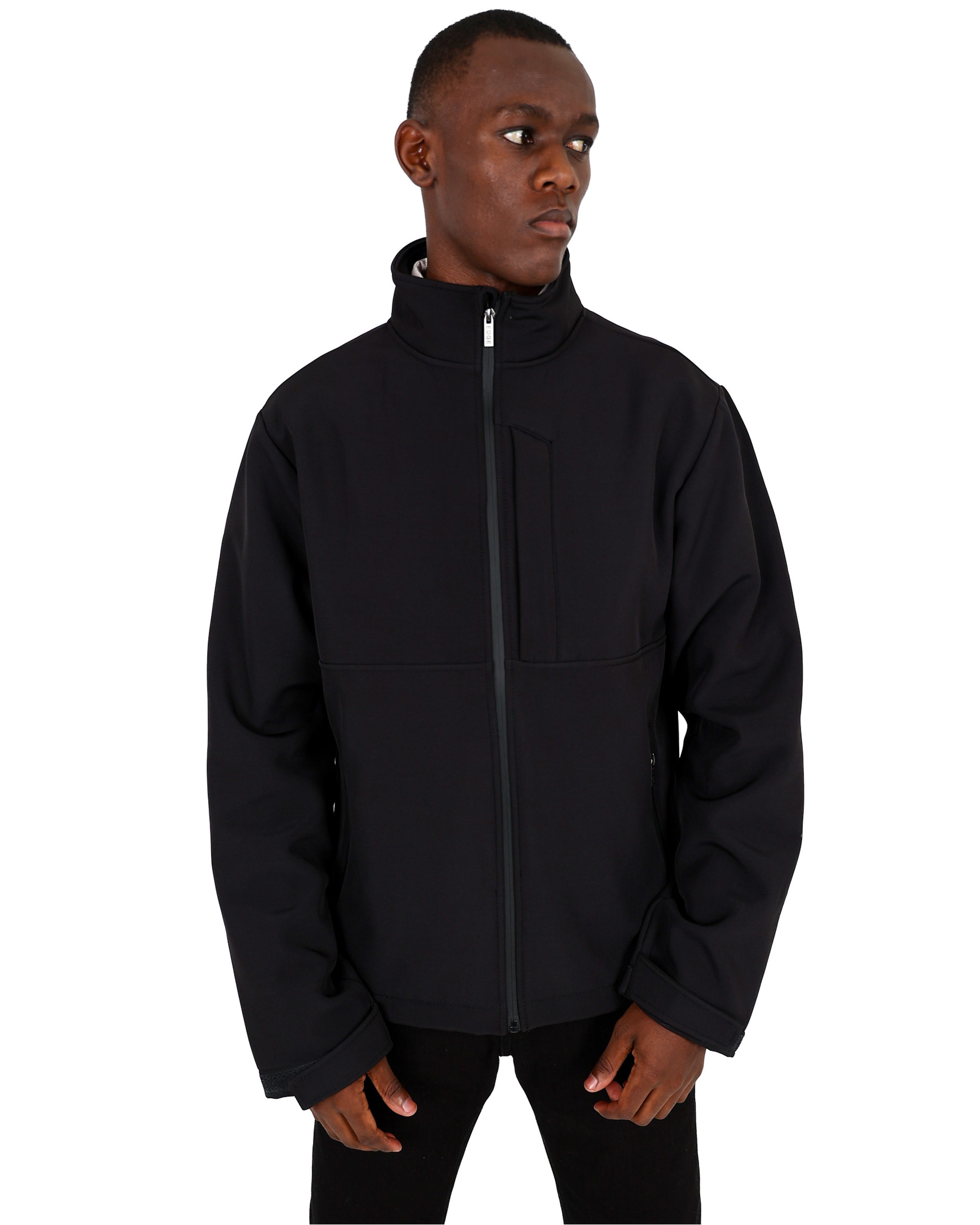 Black Bonded Fleece Softshell Jacket