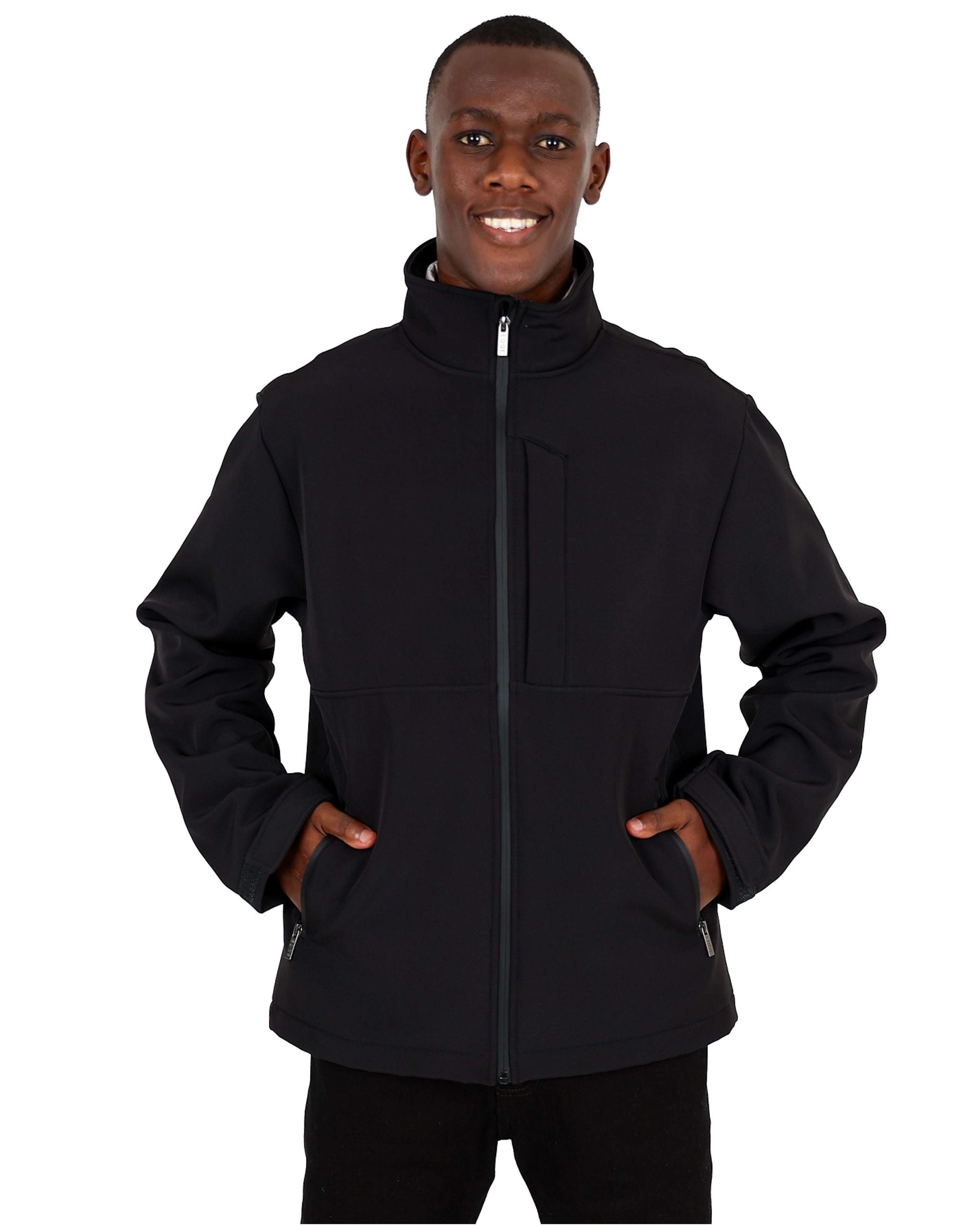 Black Bonded Fleece Softshell Jacket