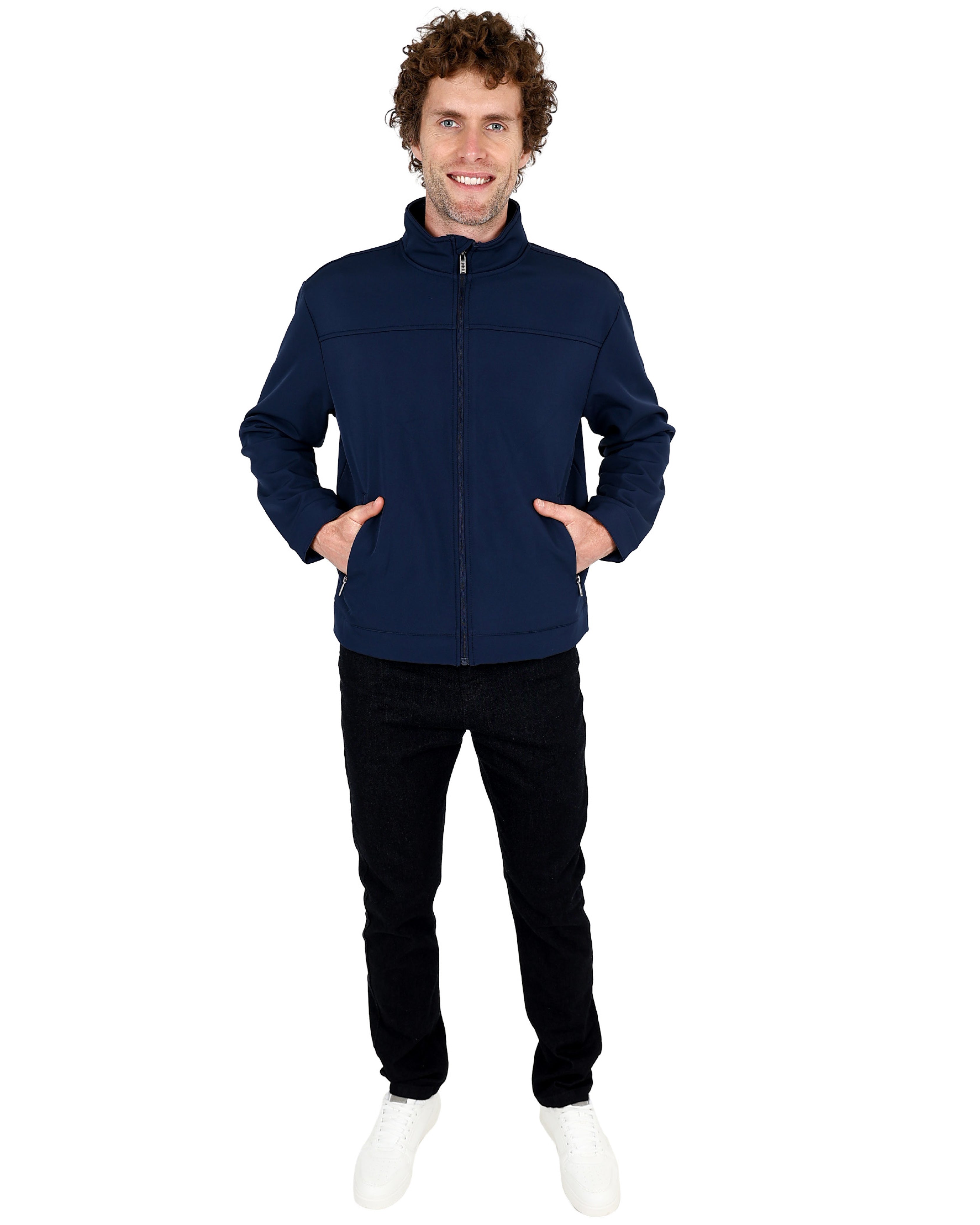 Navy Bonded Fleece Softshell Jacket