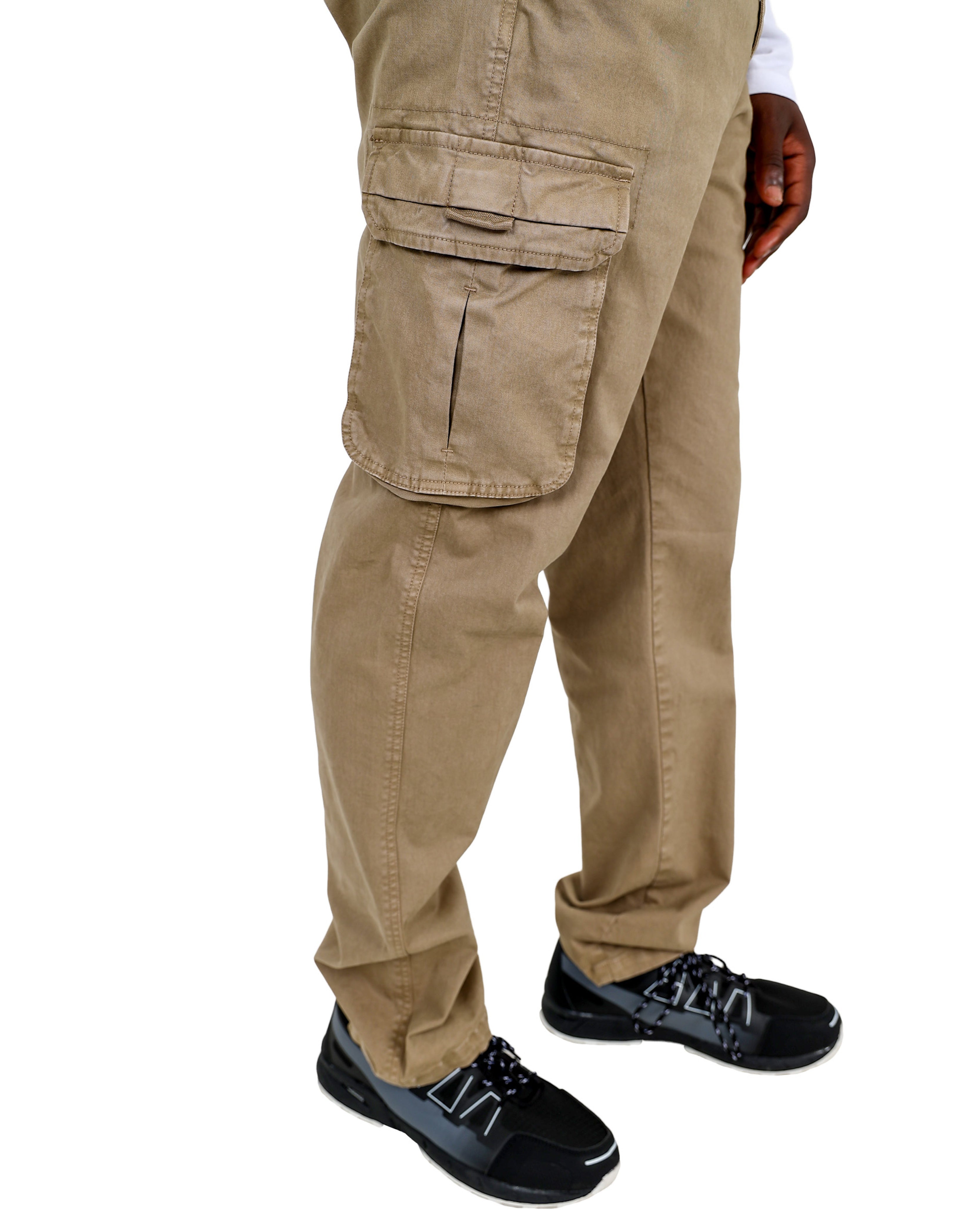 Regular Fit Khaki Cargo Cotton Pant