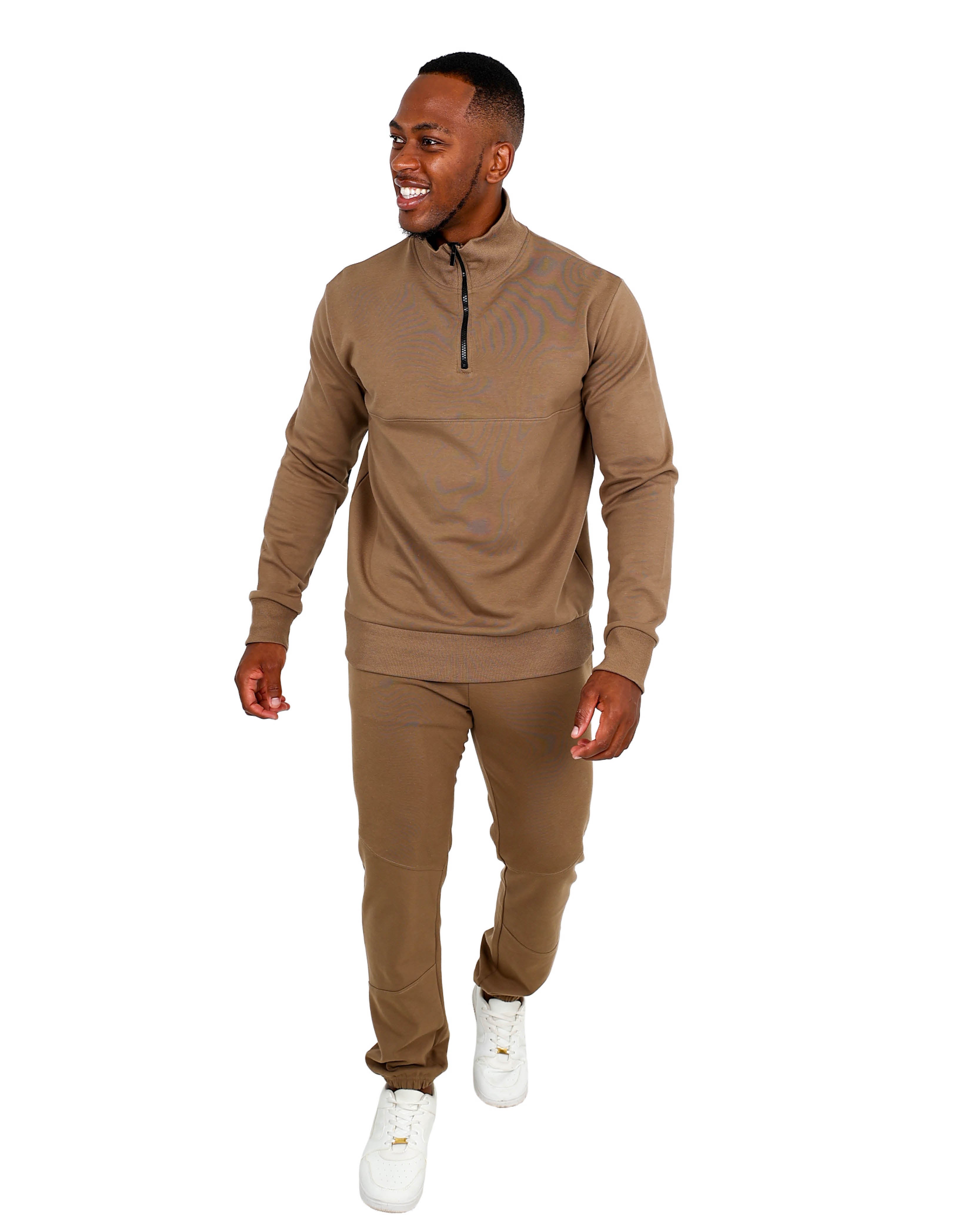 Long Sleeve Bronze 1/4 Zip Up Sweatshirt