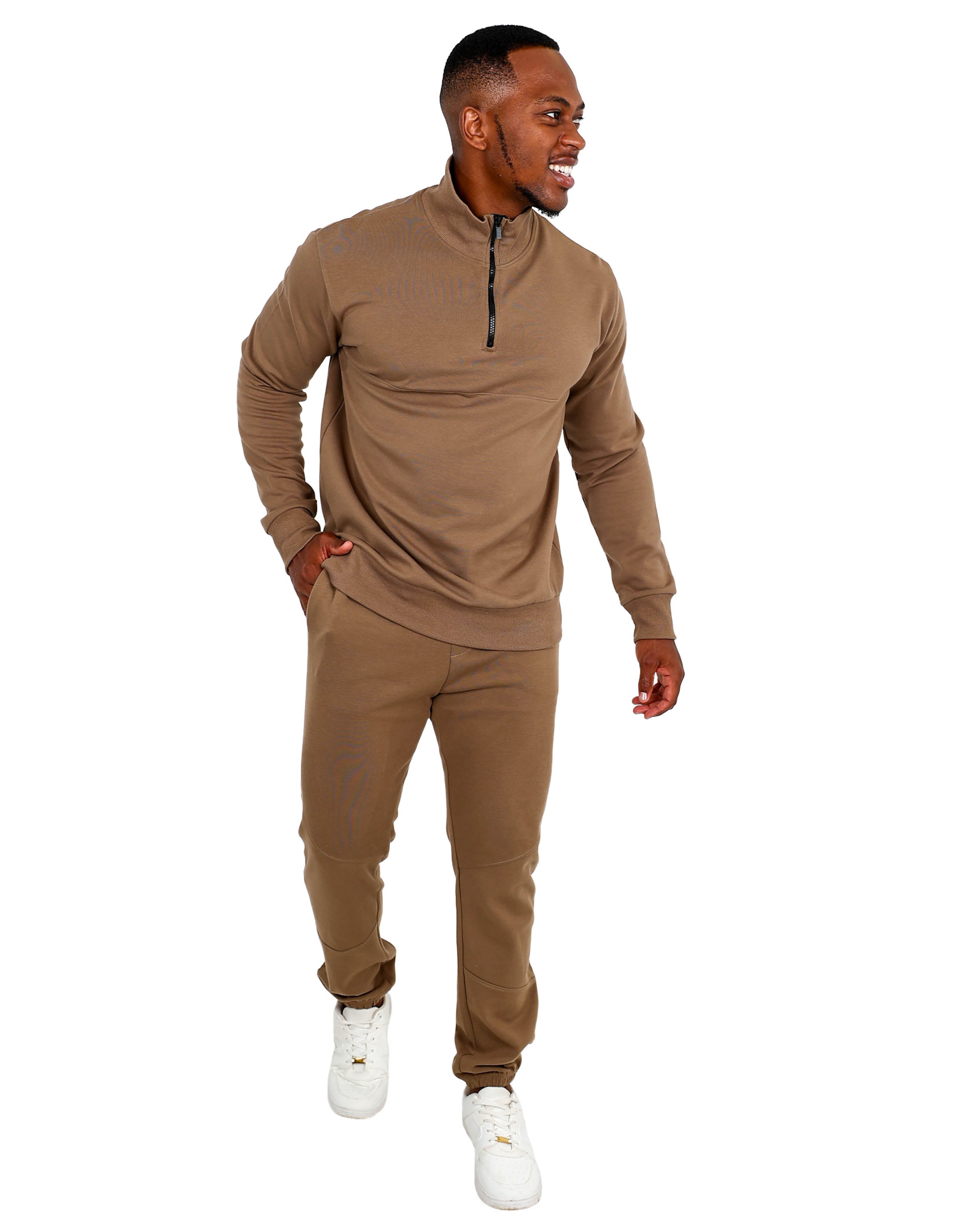 Long Sleeve Bronze 1/4 Zip Up Sweatshirt