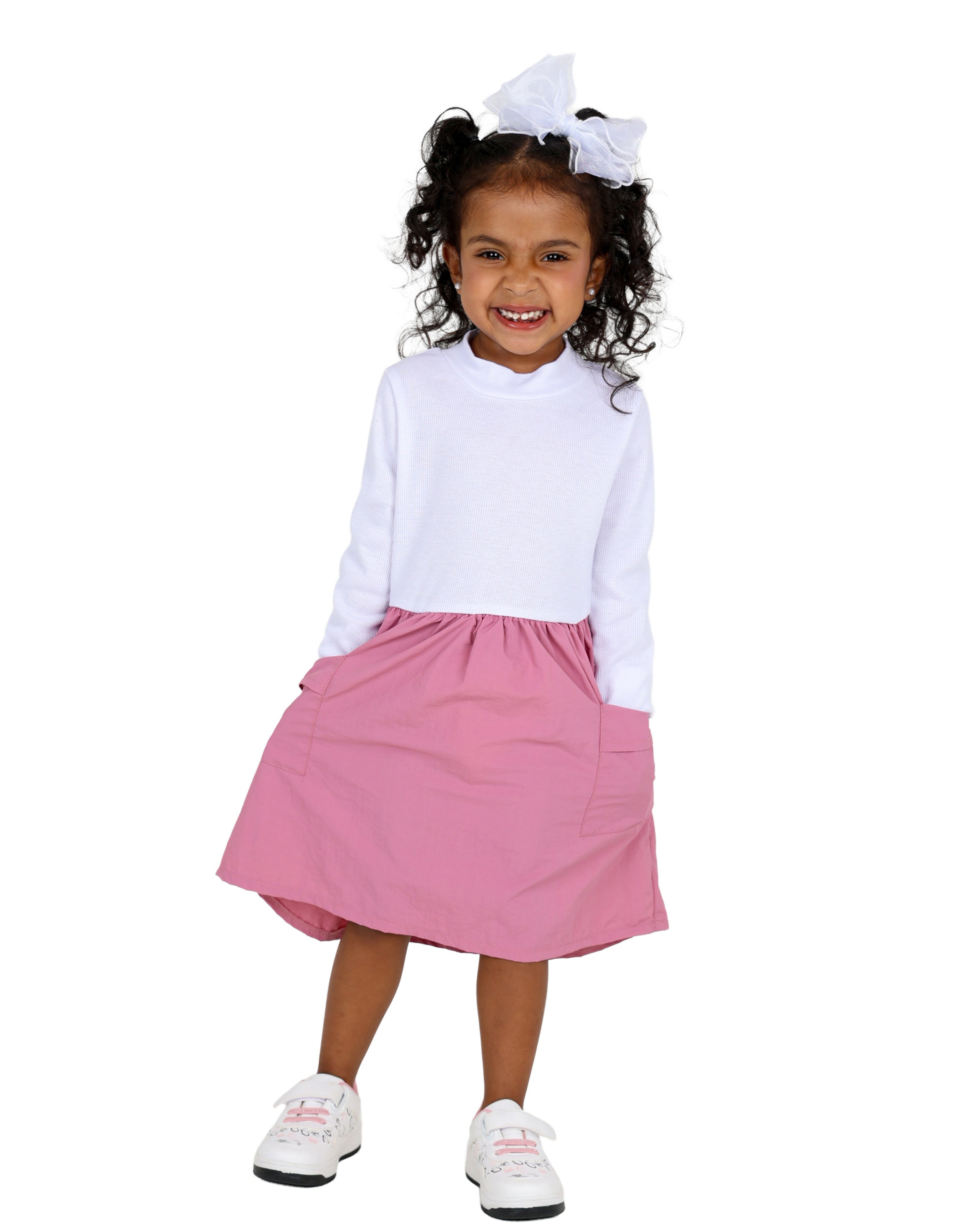 Long Sleeve Ribbed Parachute Dress