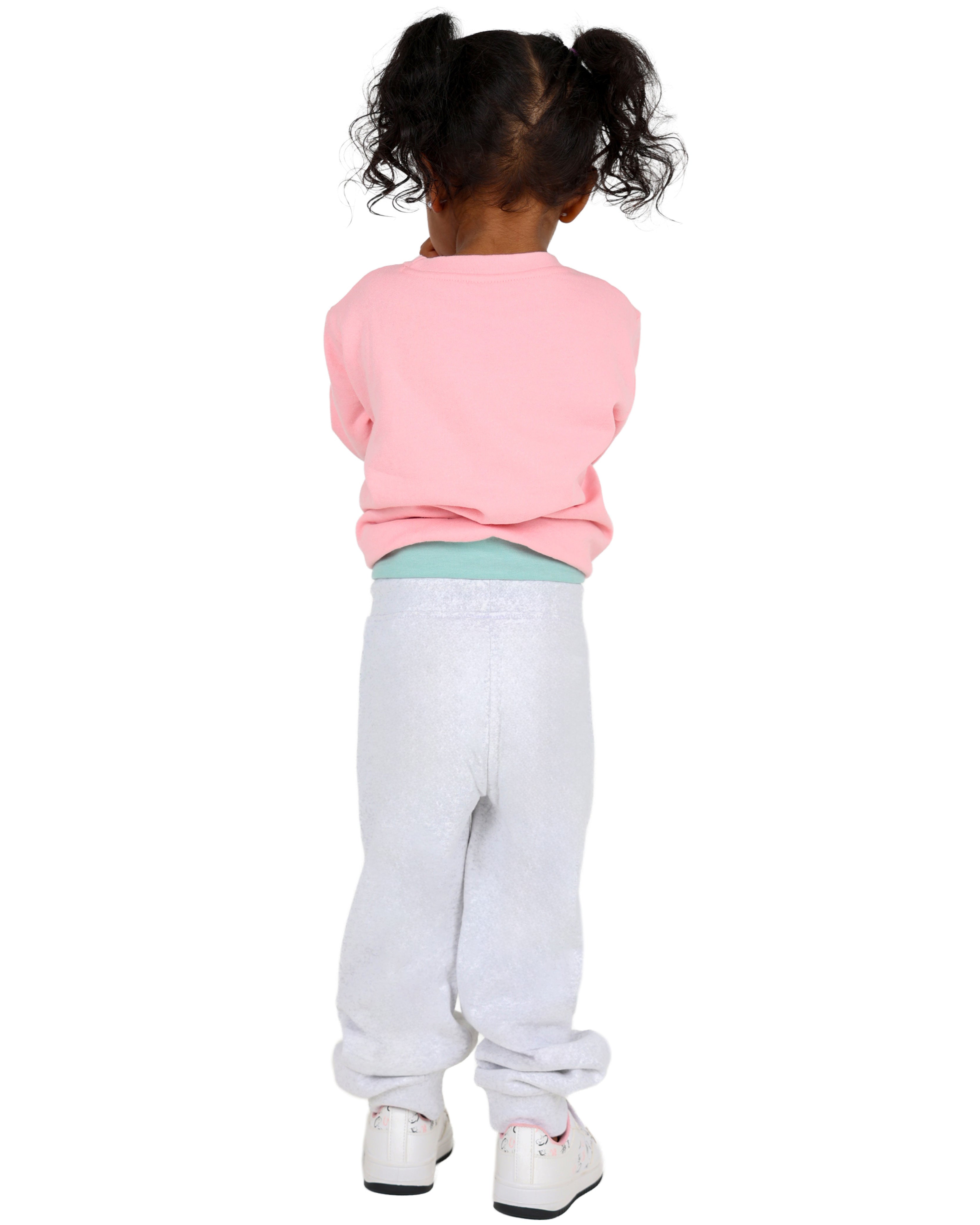 2 Pack Pink & Grey Mélange Trackpants Set