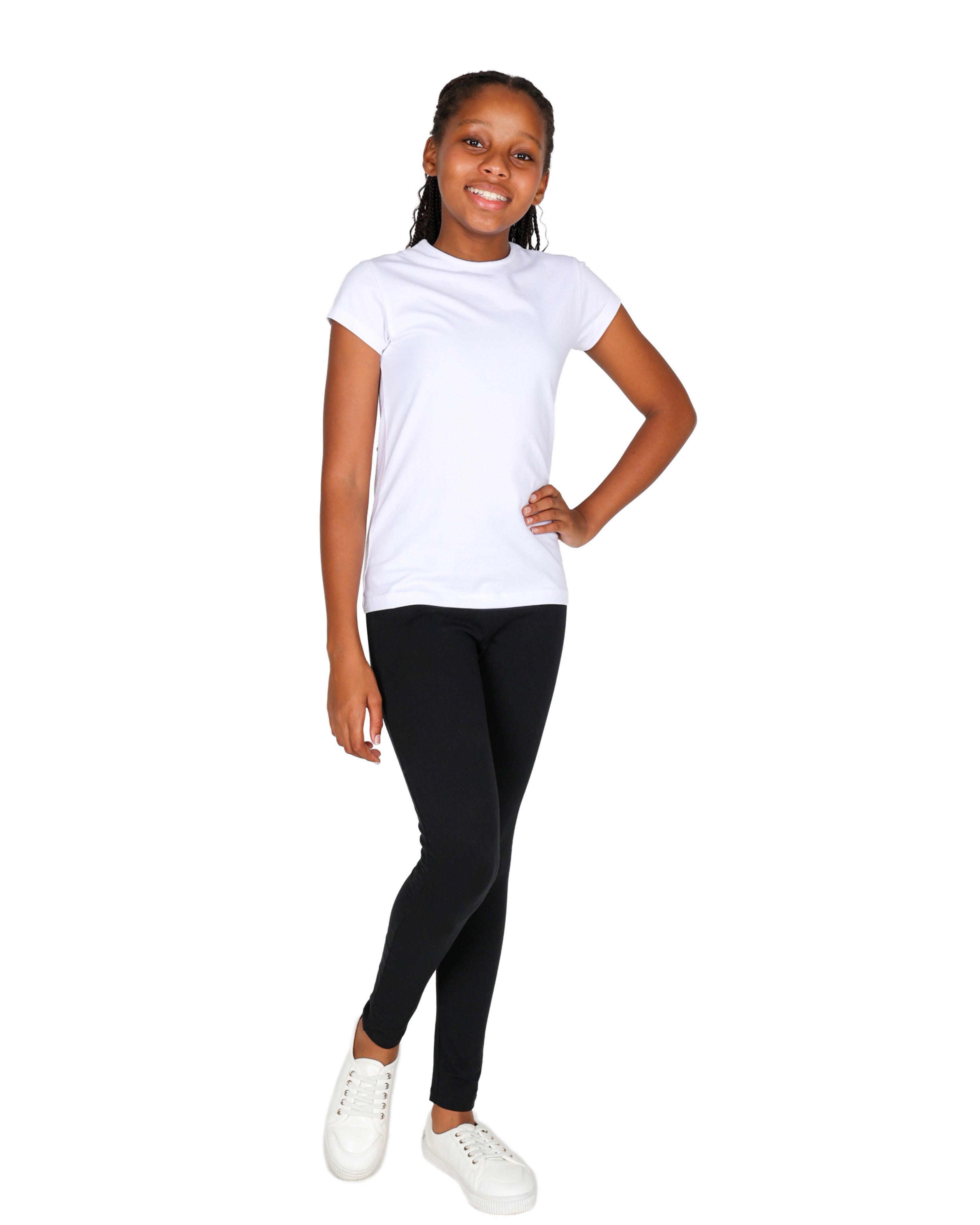 Black Cotton Spandex Leggings