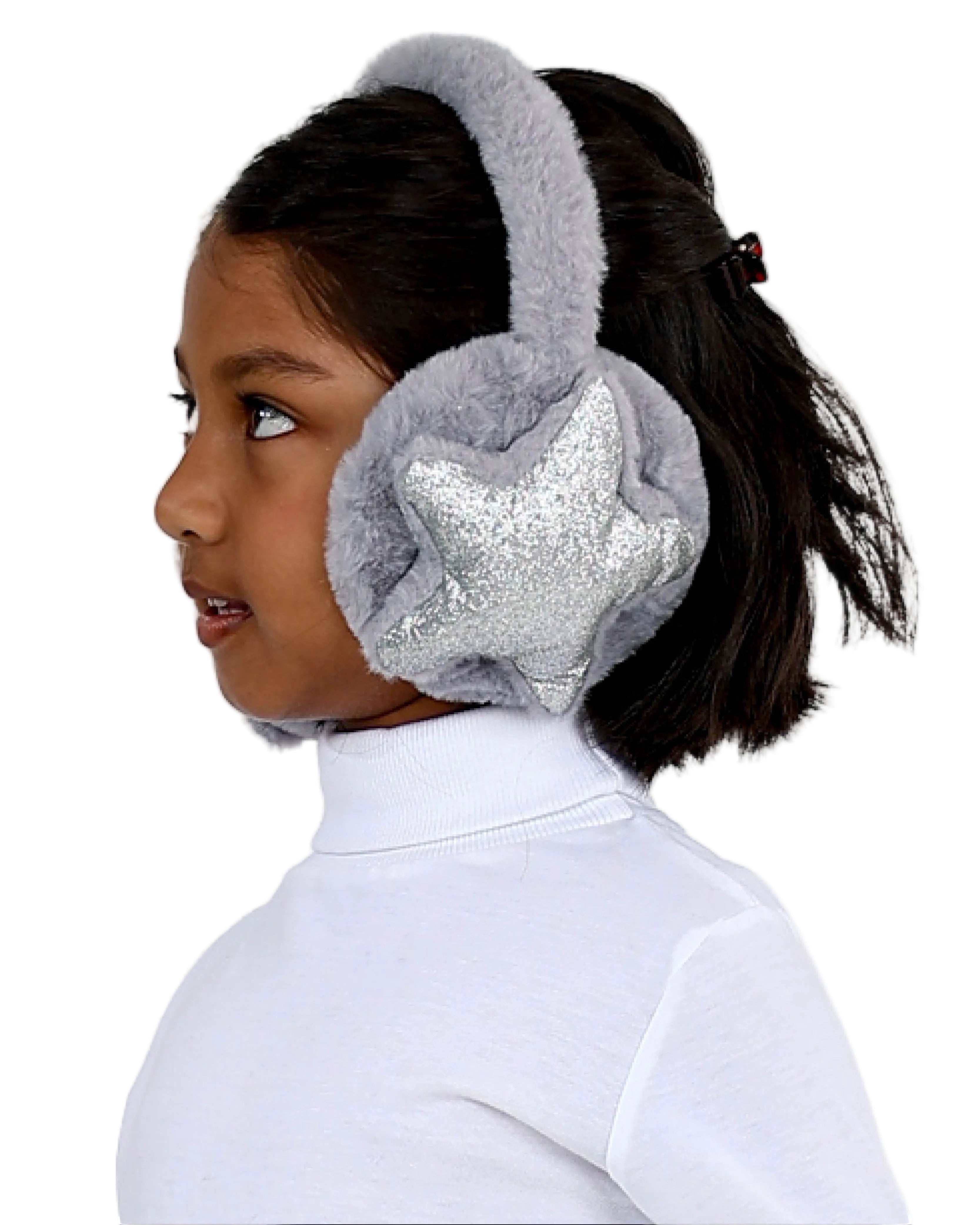 Silver Star Plush Earmuff