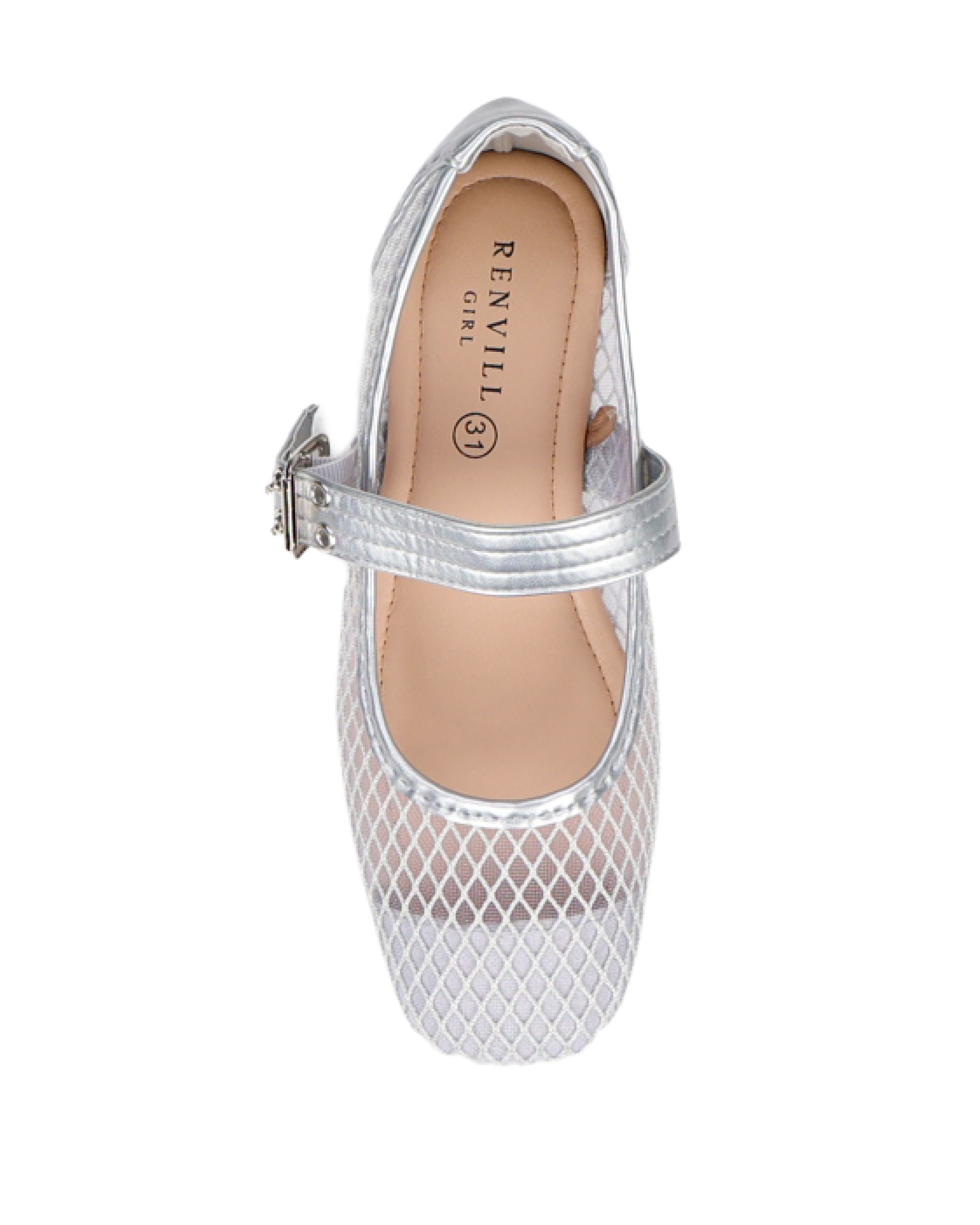 Girls Diamond Mesh Formal Pumps