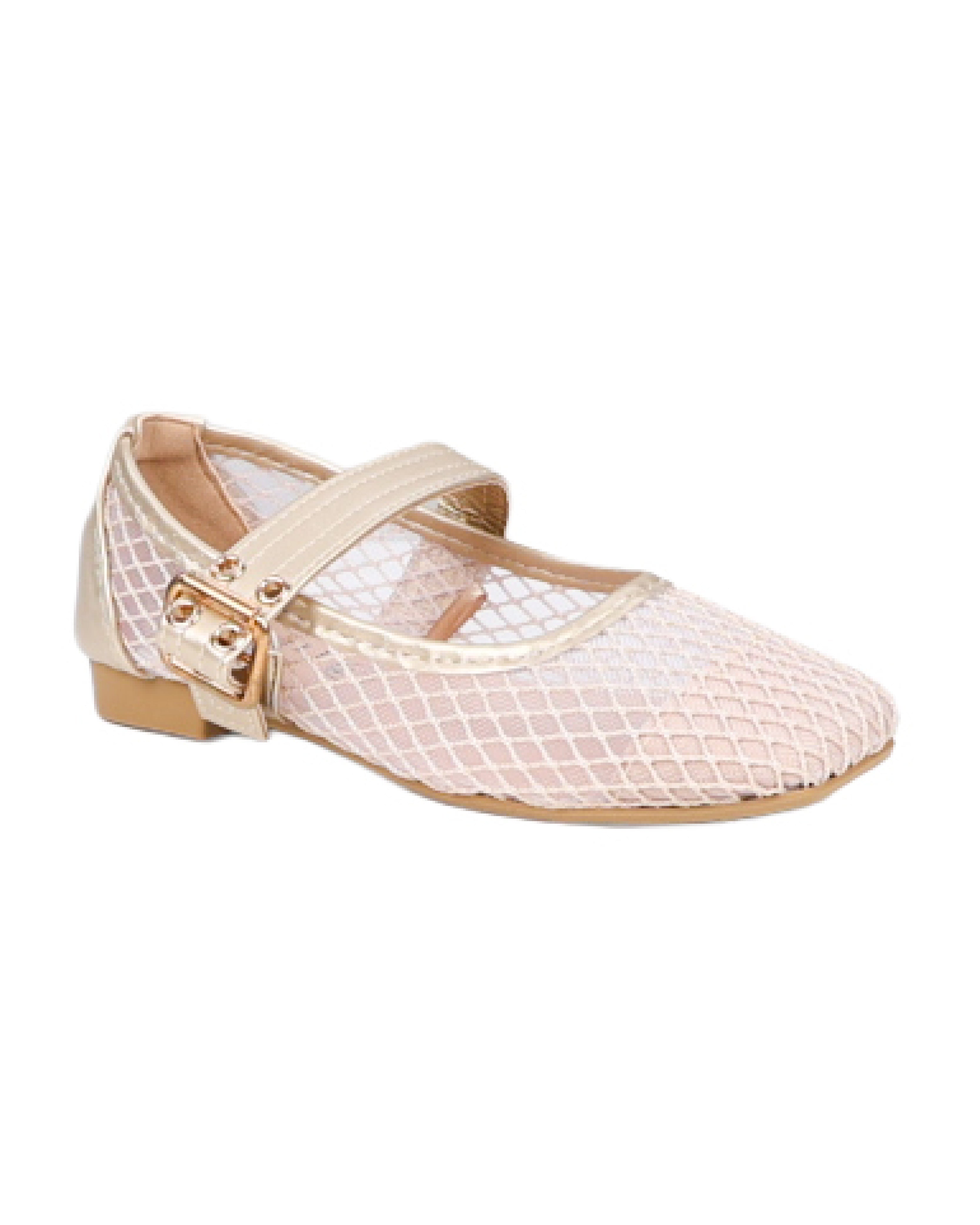 Girls Diamond Mesh Formal Pumps
