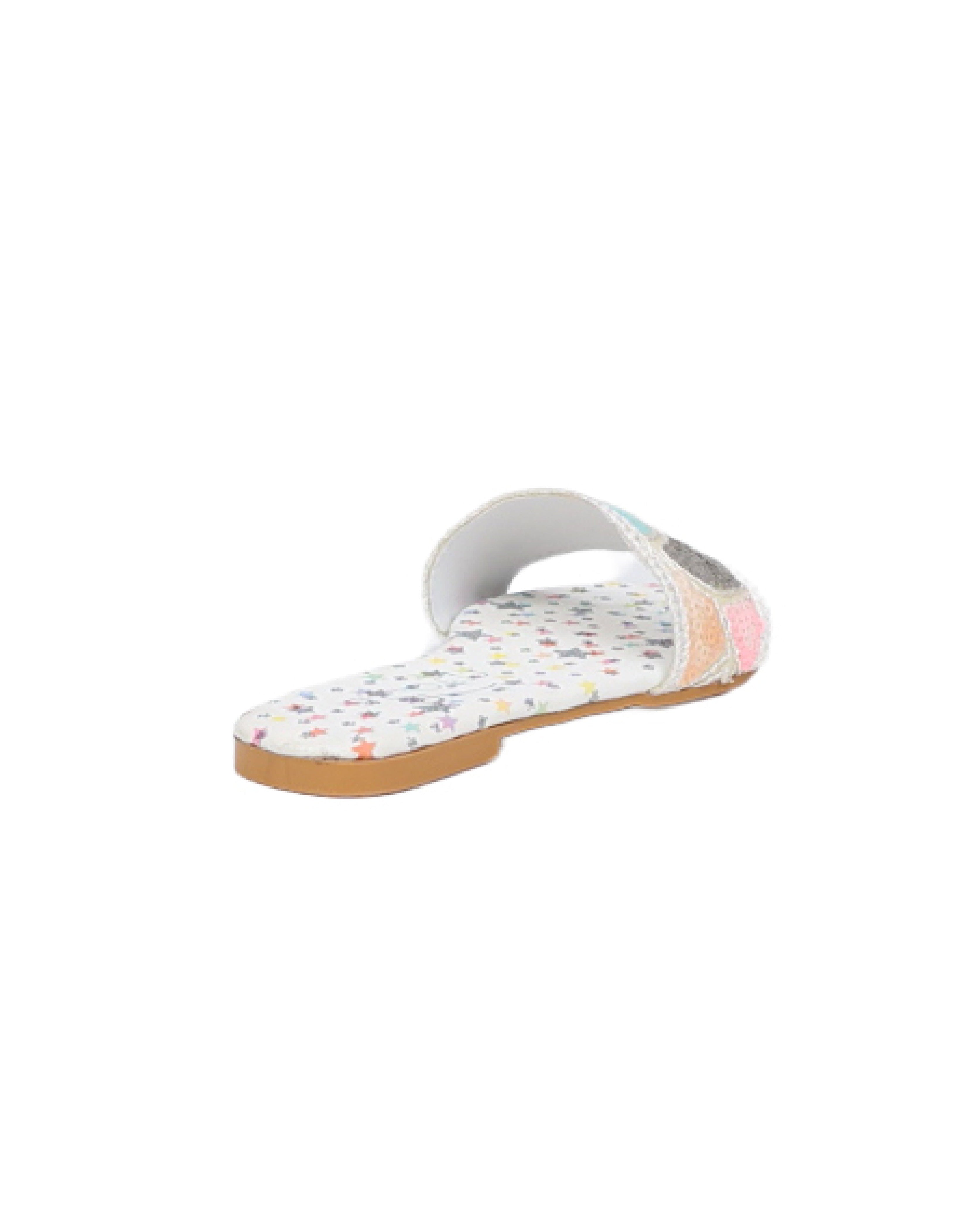 Girls Embroidered Band Flat Sandal