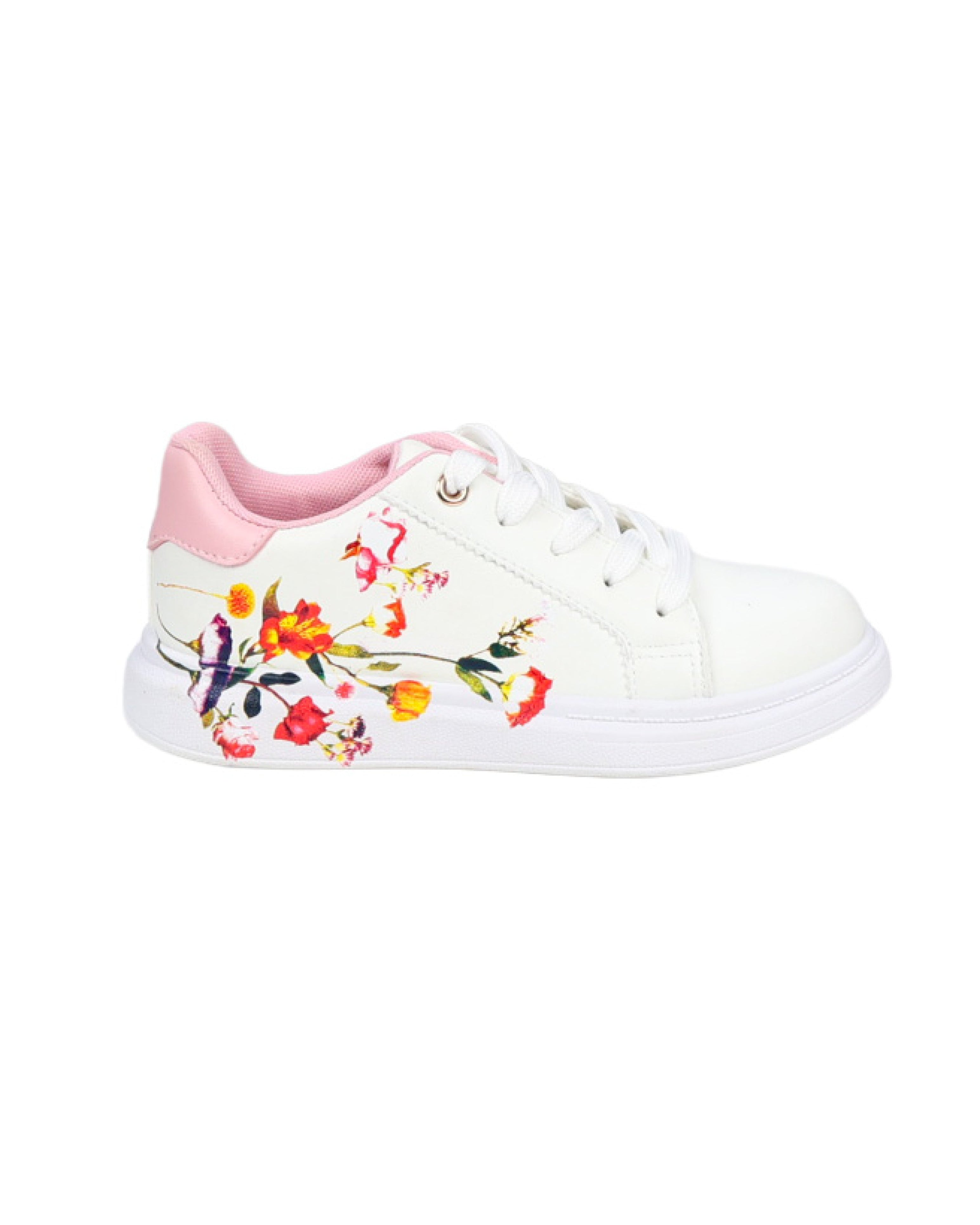 Girls Flower Detail Platform Sneaker