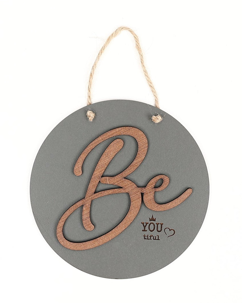 "Beautiful" Round Hanging Wall Art