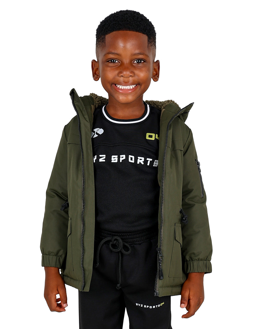 Dark Olive High Low Hooded Jacket