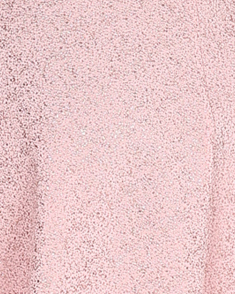 Tie-Up Bow Detail Pink Shimmer Party Dress