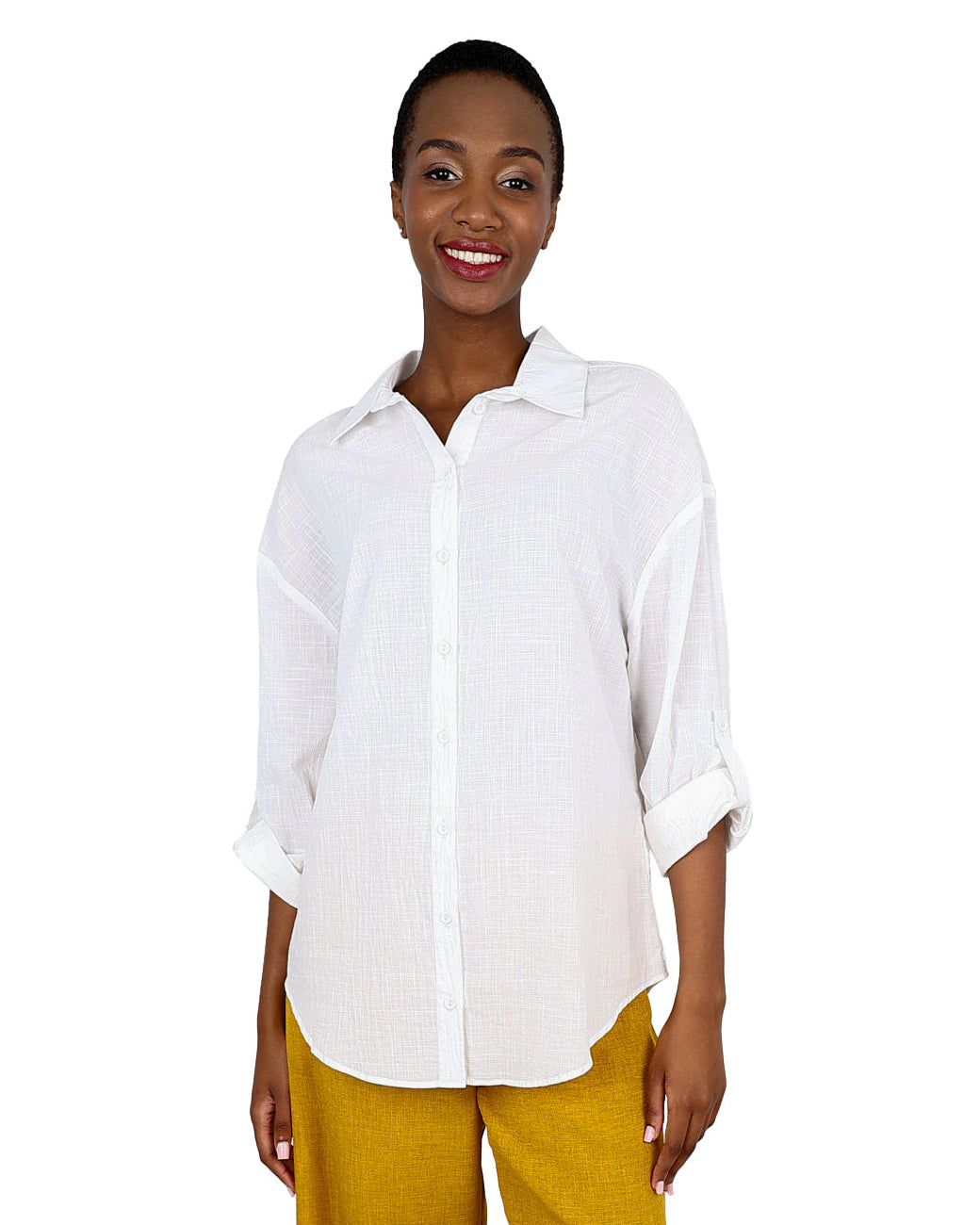 White Long Sleeve Voile Shirt