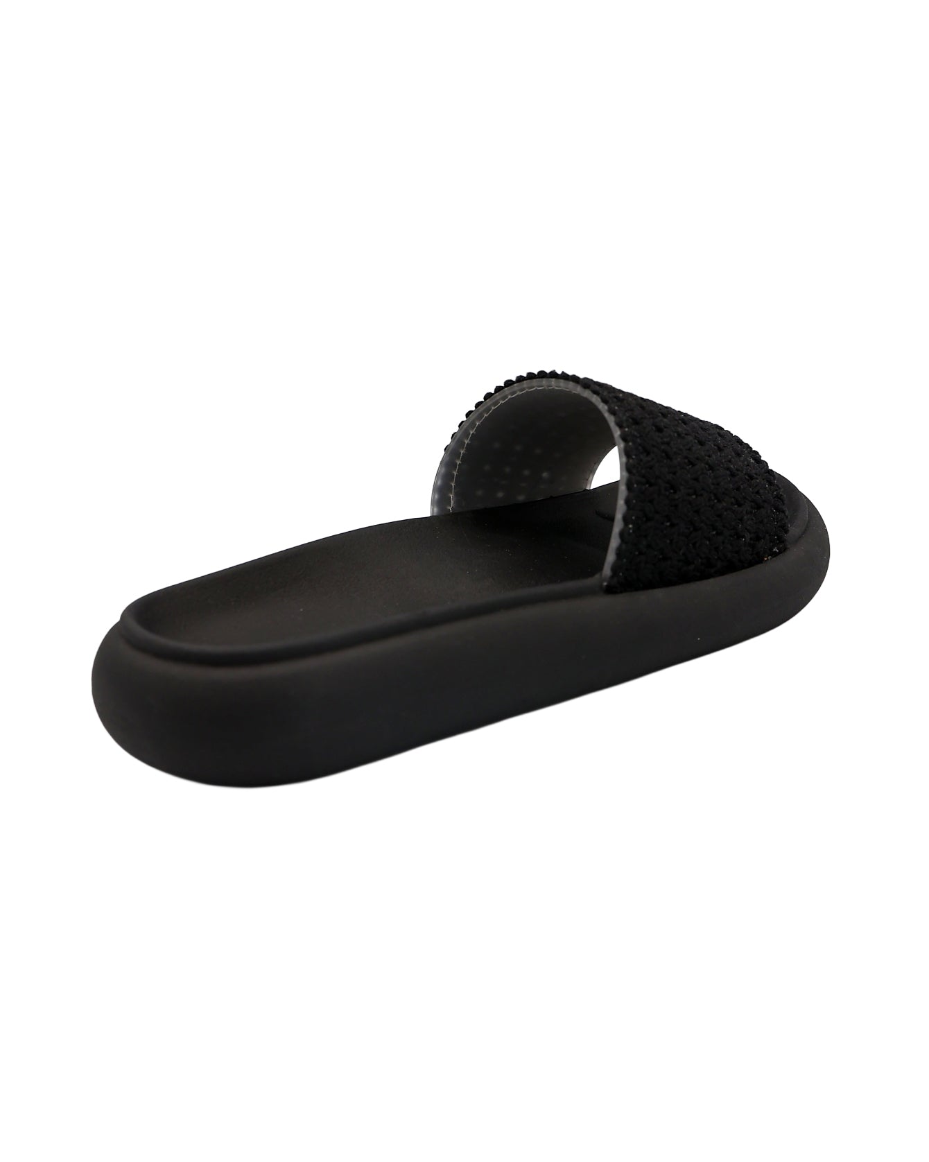 Black Weave Detail Chunky Mules