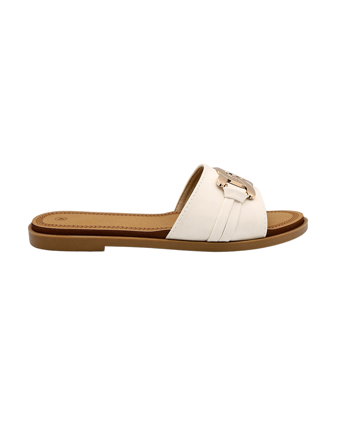 White Cable Trim Detail Mules