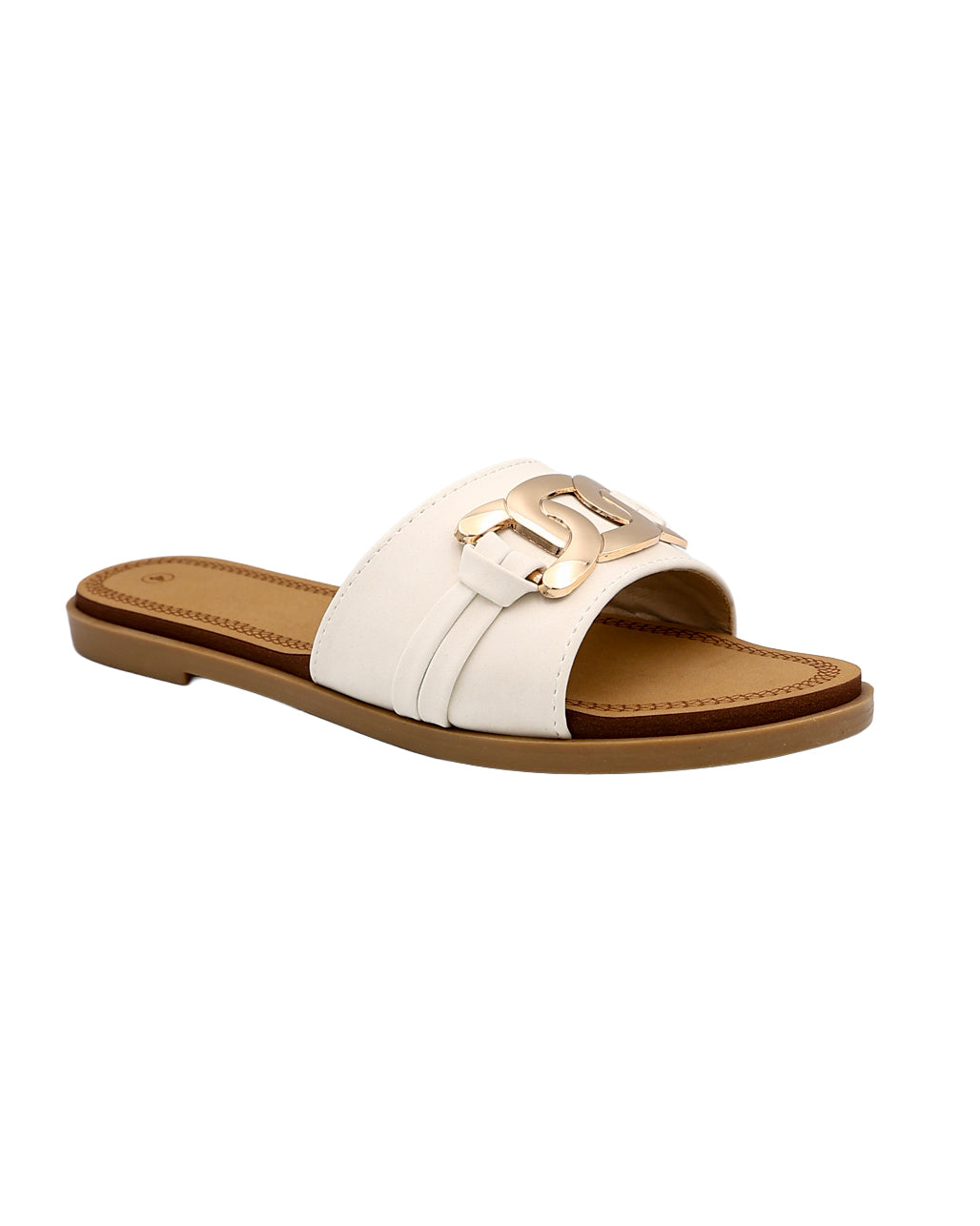 White Cable Trim Detail Mules