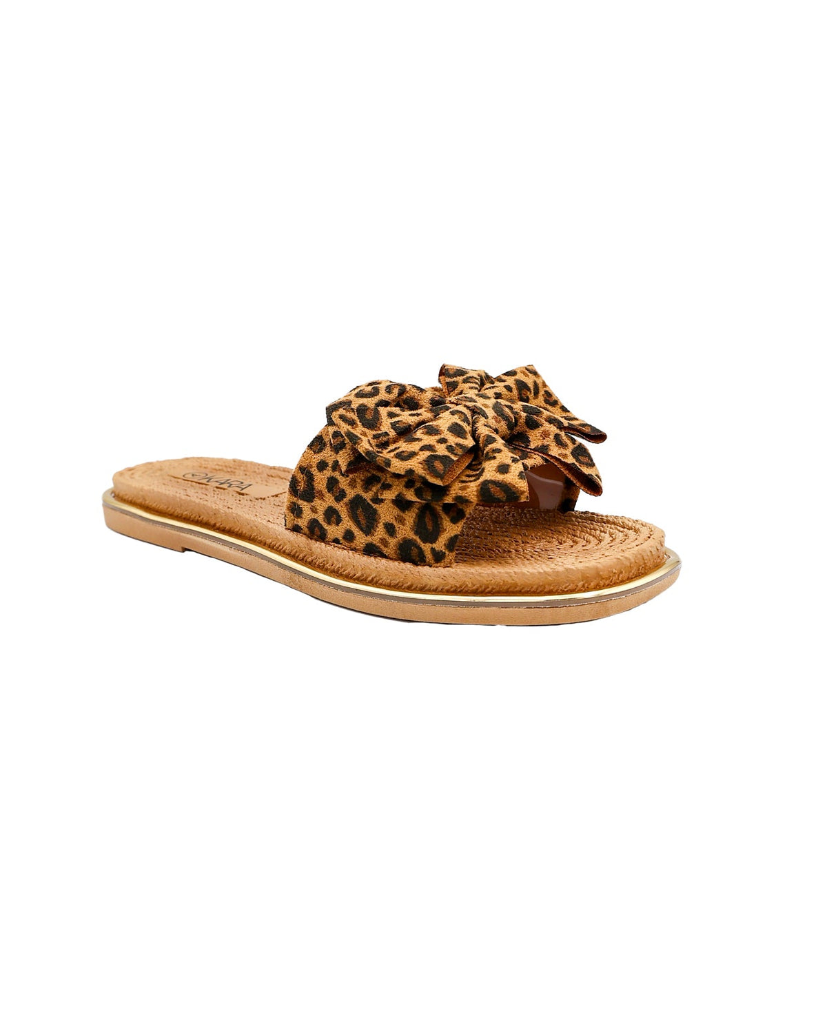 Animal Print Bow Detail Resort Mule