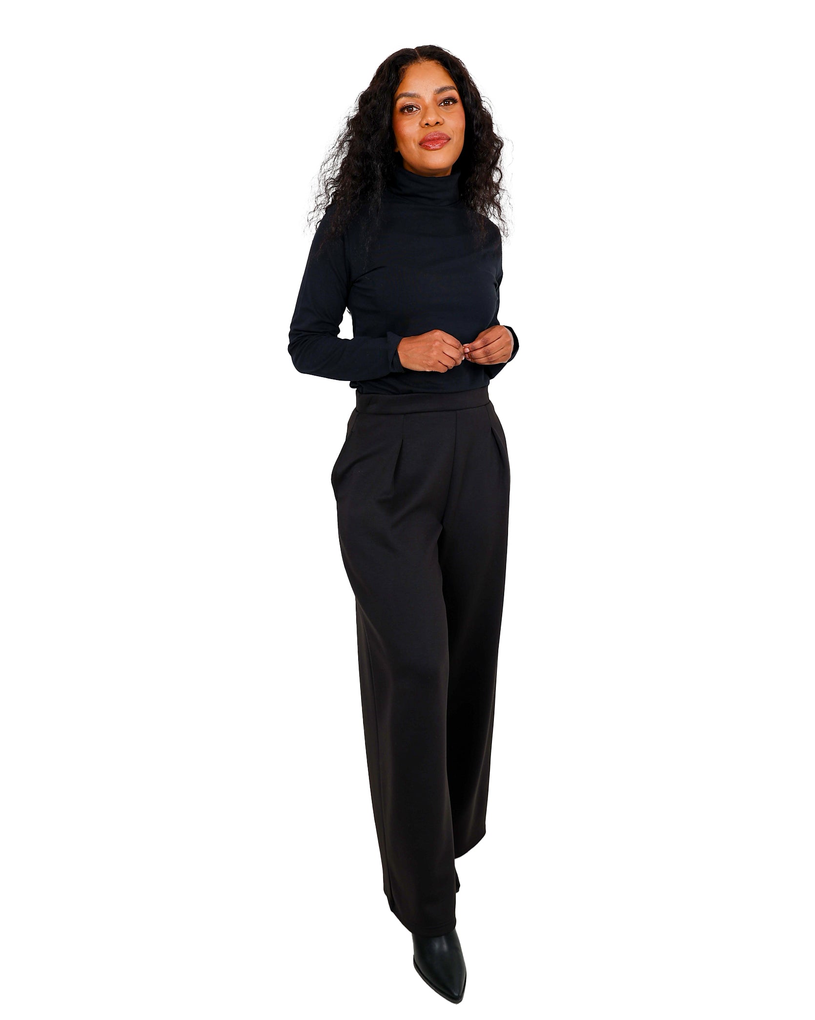 Black  Flared Scuba Pants