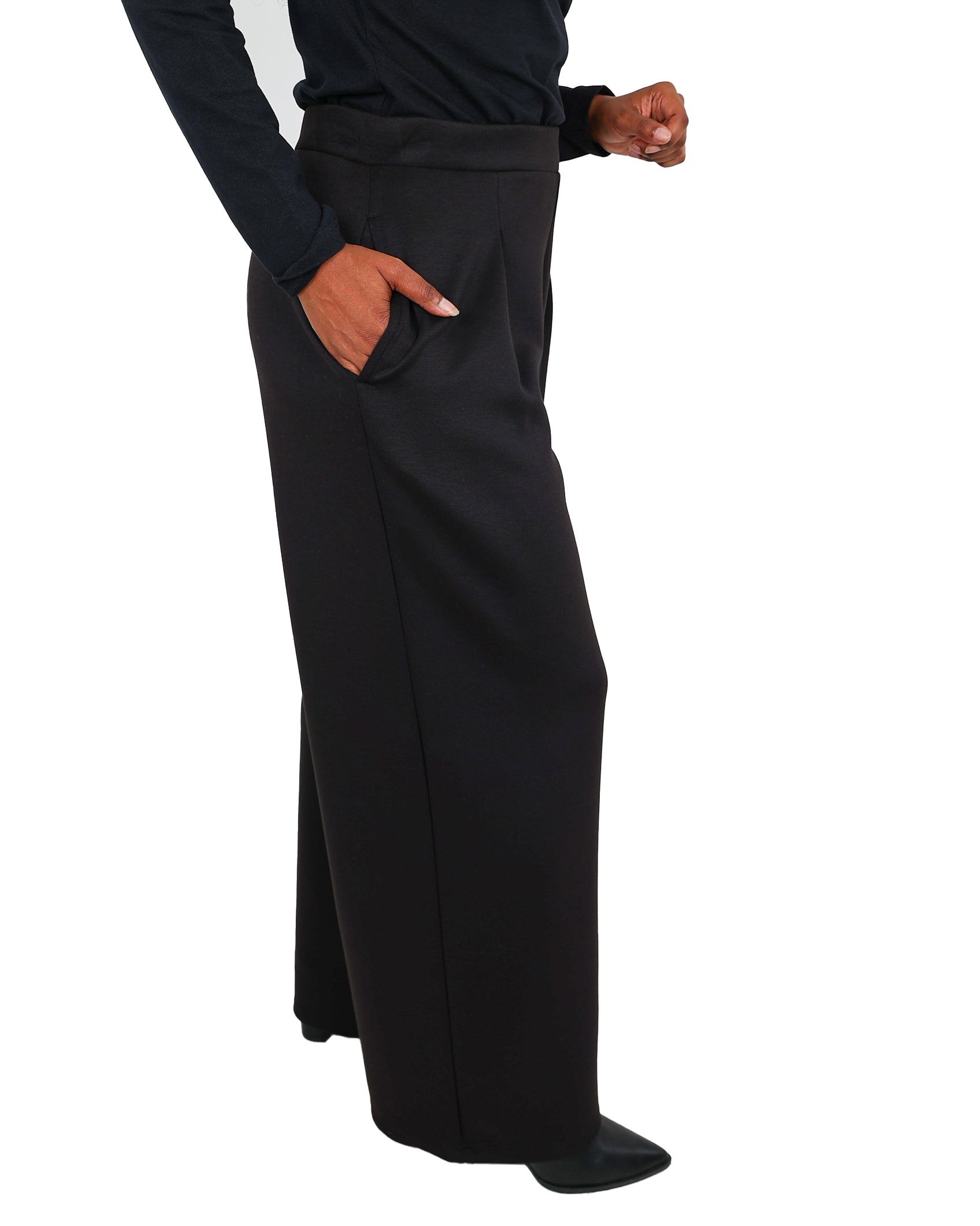 Black  Flared Scuba Pants
