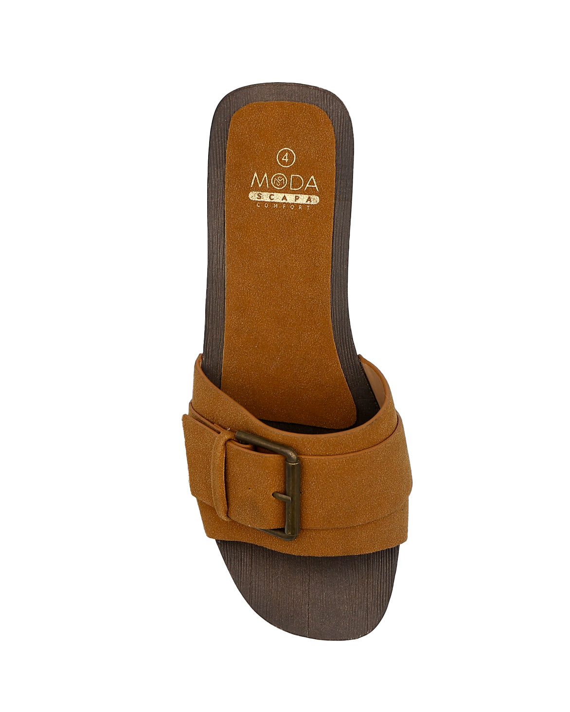 Tan Buckle Detail Mule Clog