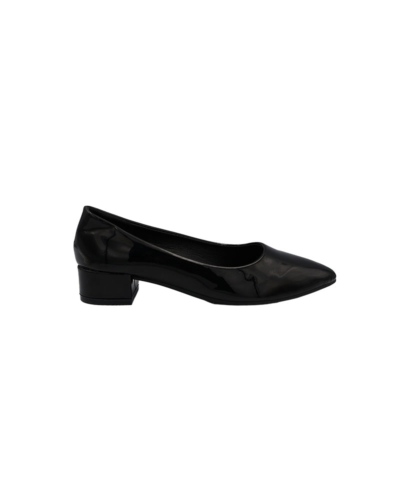 Black Low Block Court Shoe